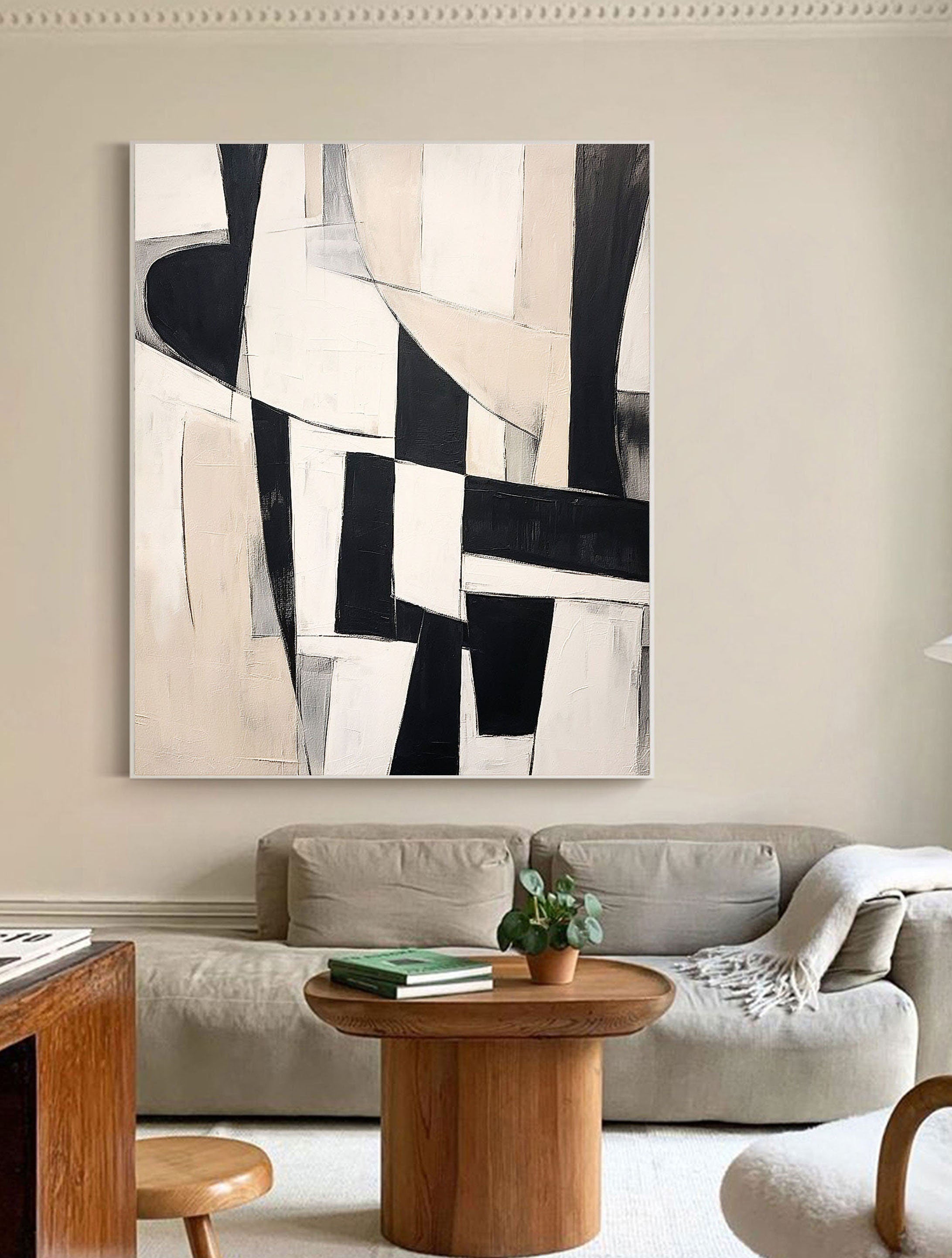 vipgallery Black & White Abstract Painting #CXA 022
