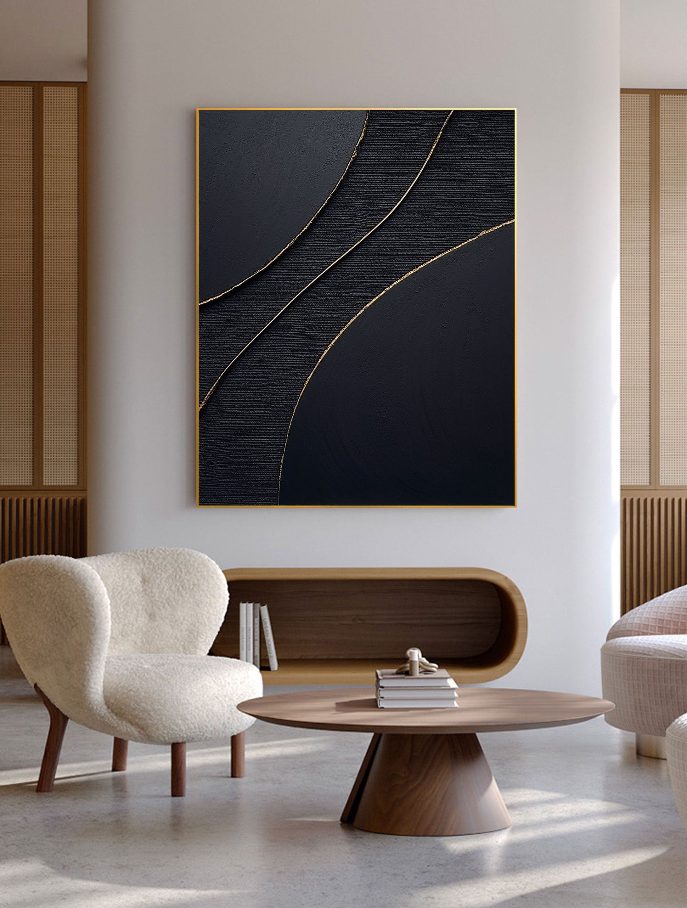vipgallery Black & White Abstract Painting #CXA 011