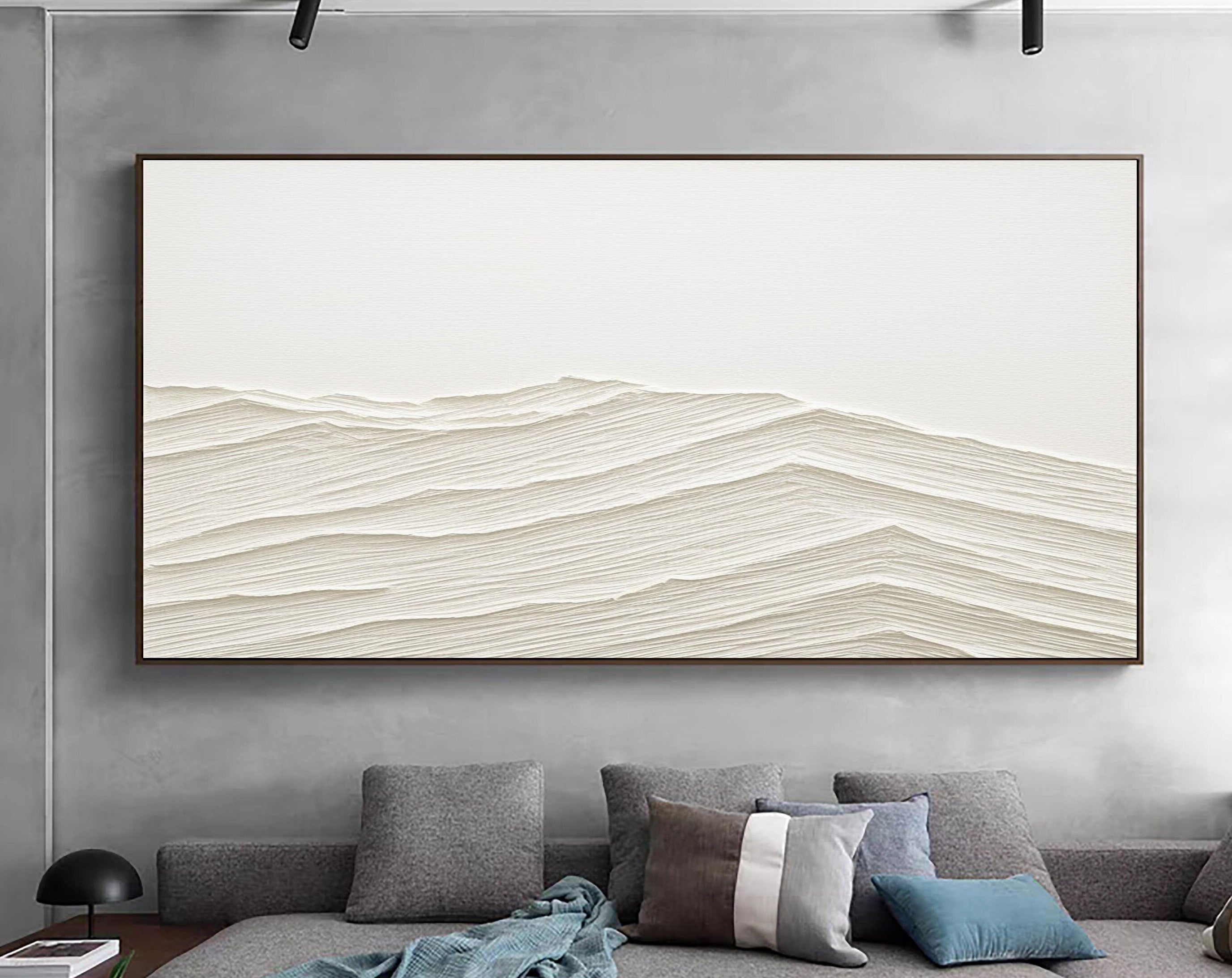vipgallery White Minimalist Abstract Painting #CXA 012