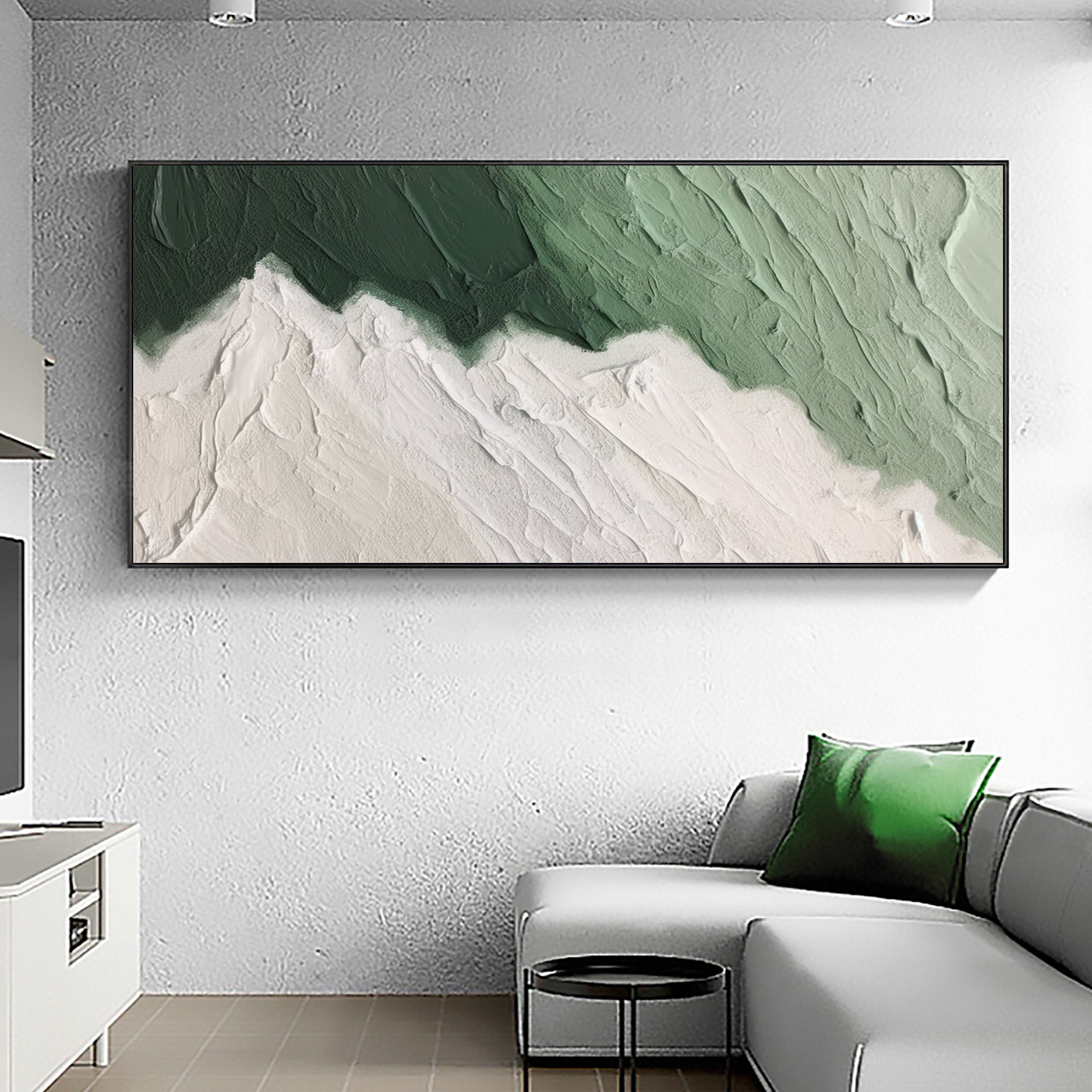 vipgallery Blue & Green Minimalist Abstract Painting #BGM 005