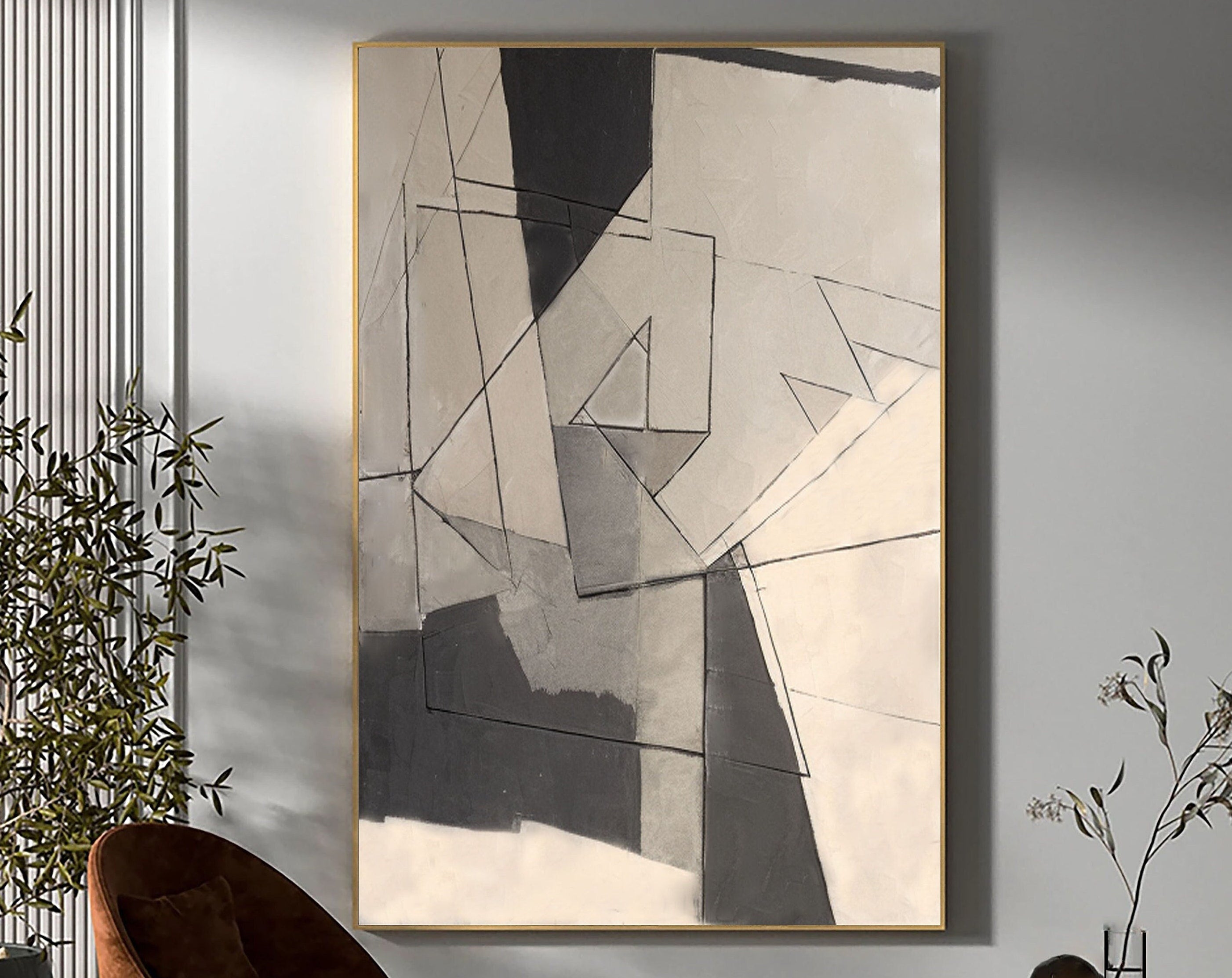 vipgallery Grey Minimalist Painting #CXA 009
