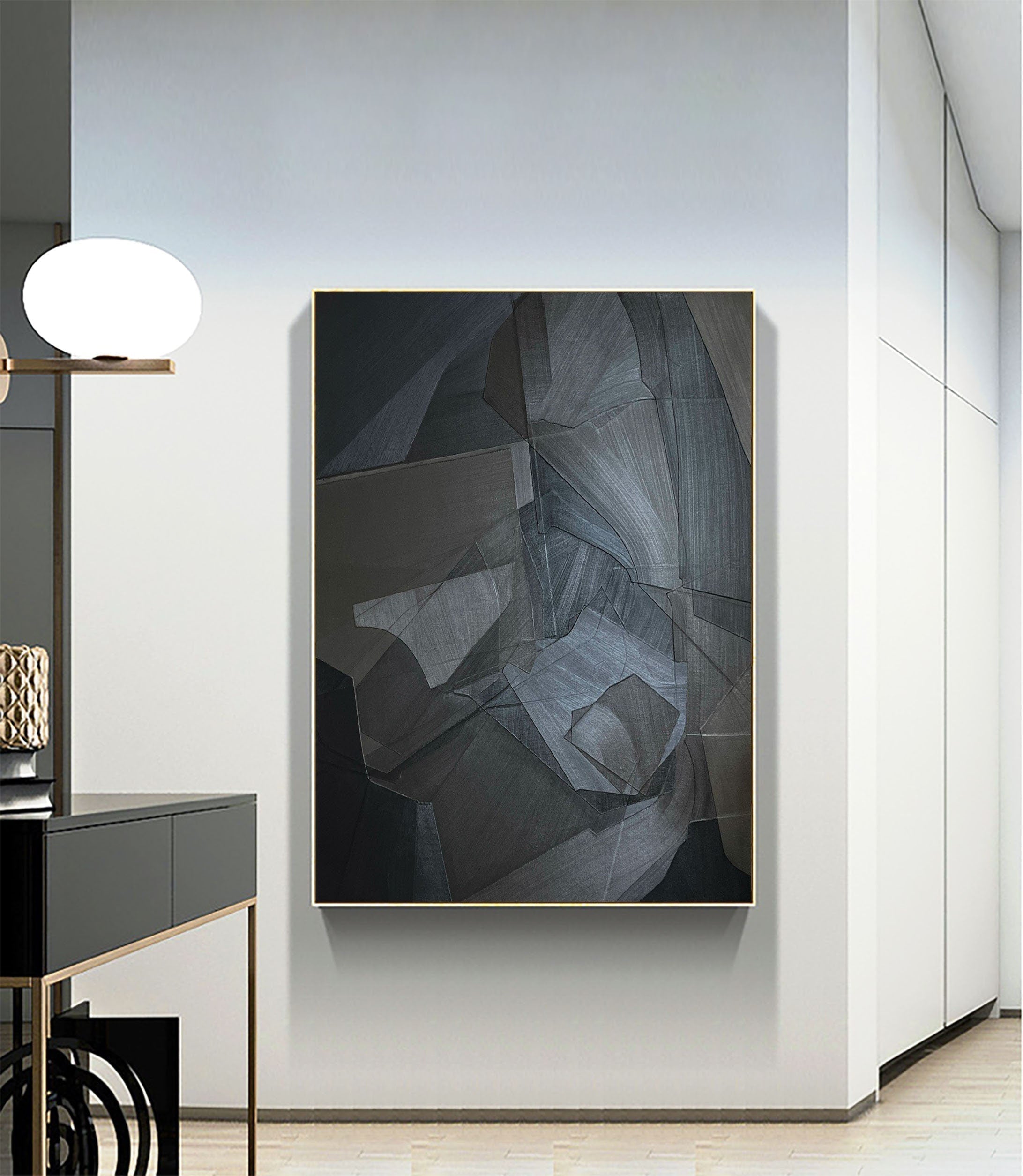 vipgallery Black & White Abstract Painting #CXA 015