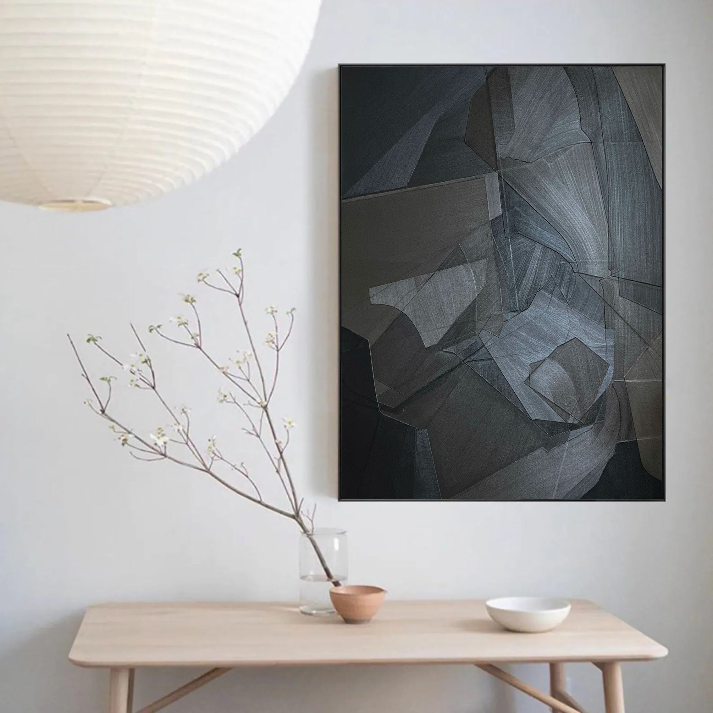 vipgallery Black & White Abstract Painting #CXA 015