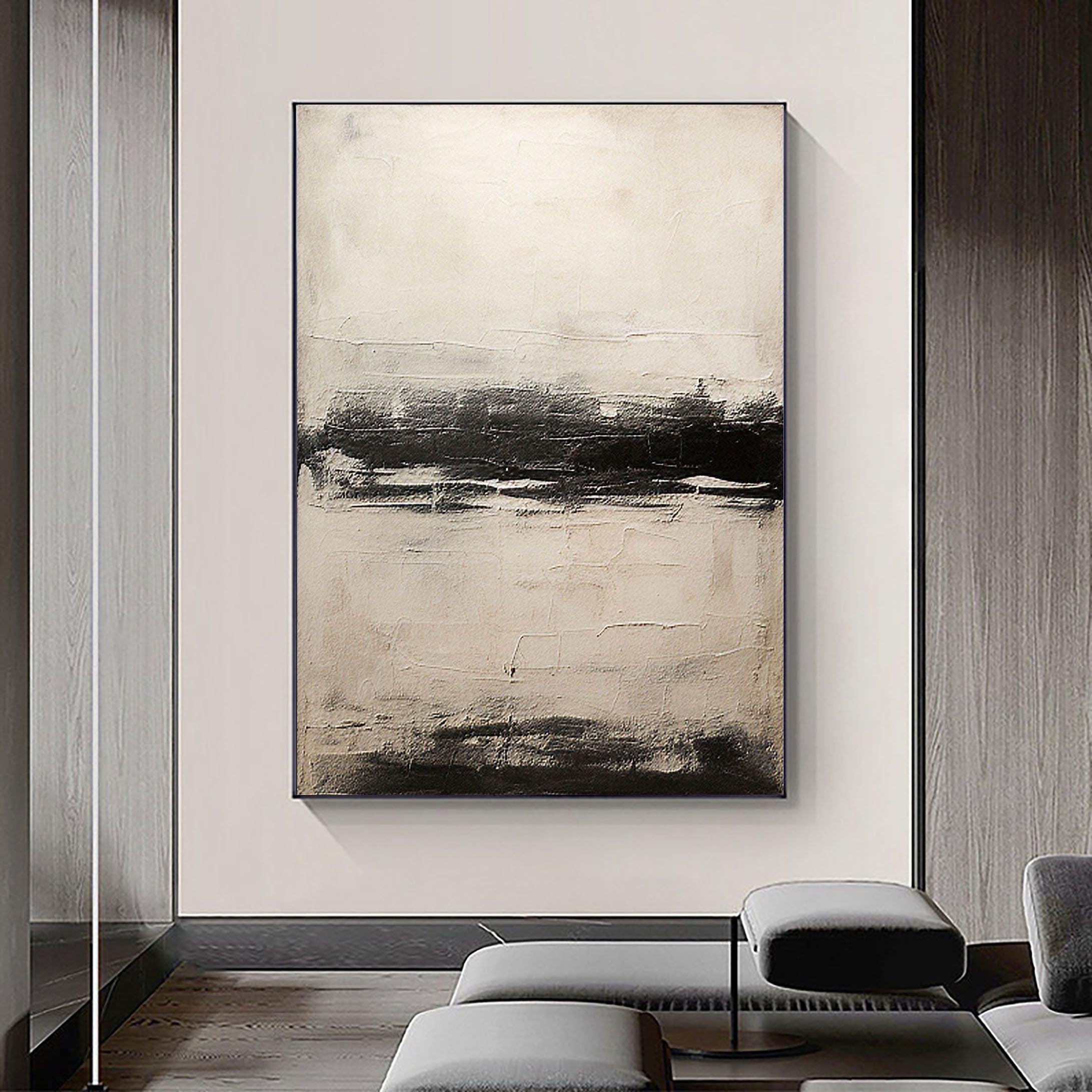 vipgallery Black & White Abstract Painting #CXA 014