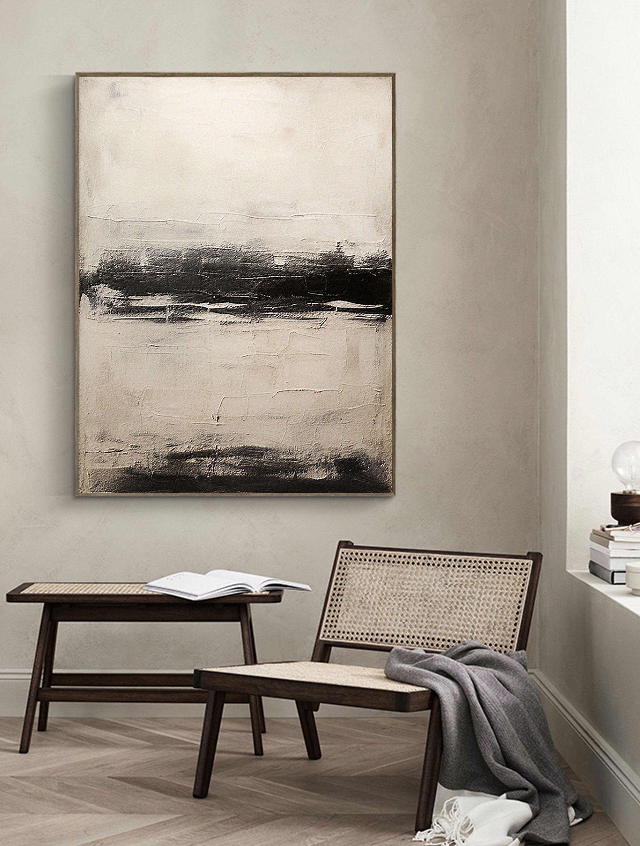vipgallery Black & White Abstract Painting #CXA 014
