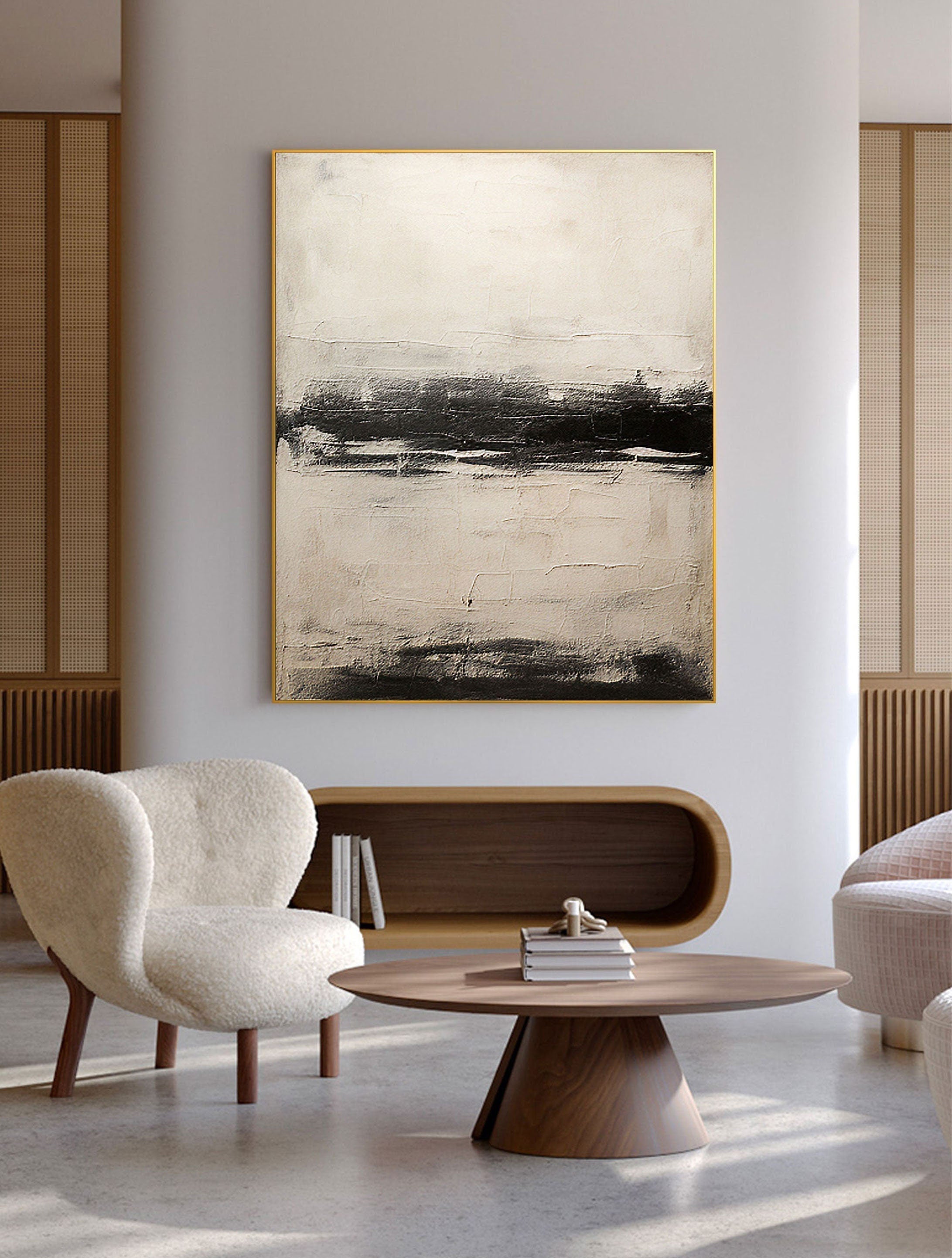vipgallery Black & White Abstract Painting #CXA 014