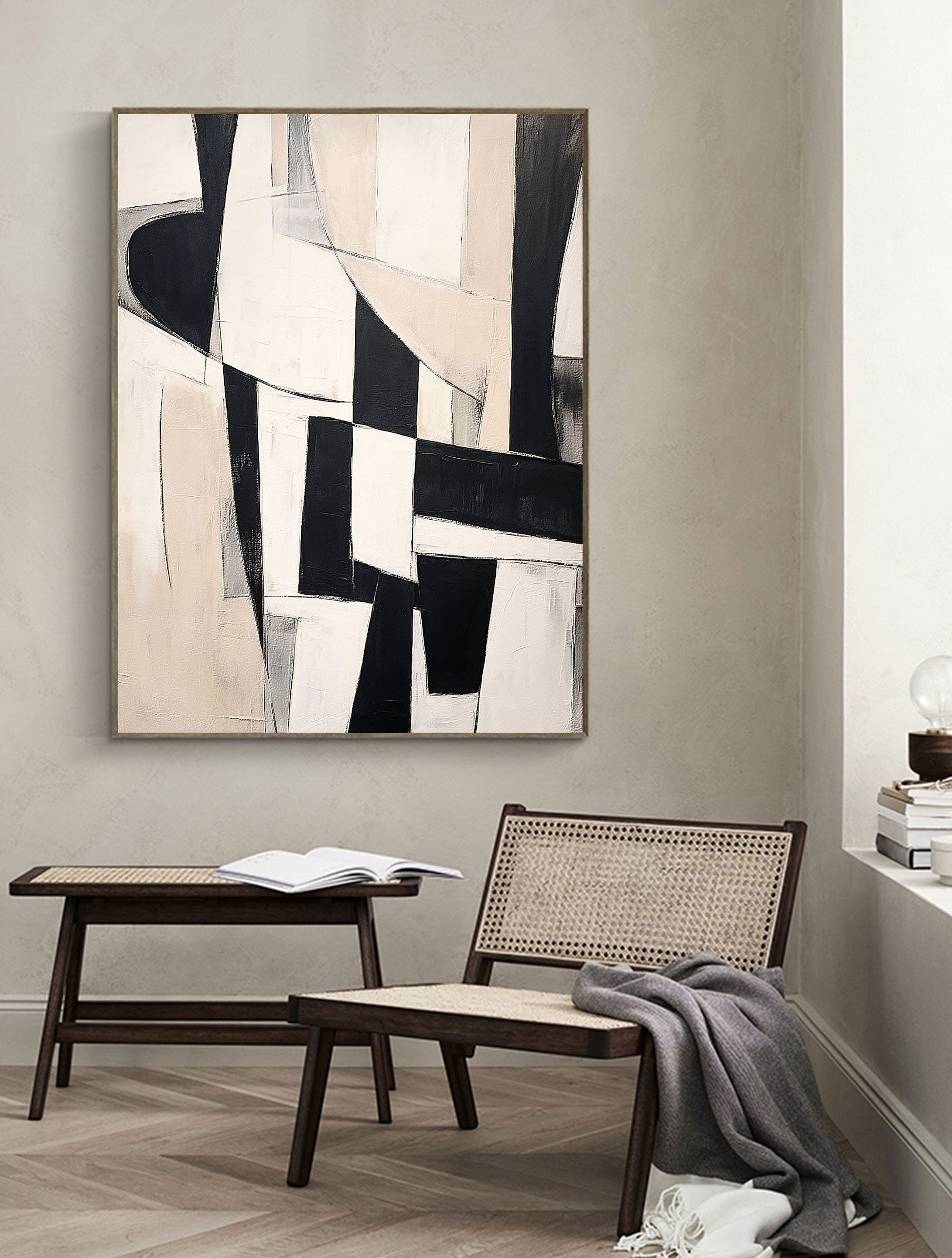 vipgallery Black & White Abstract Painting #CXA 022