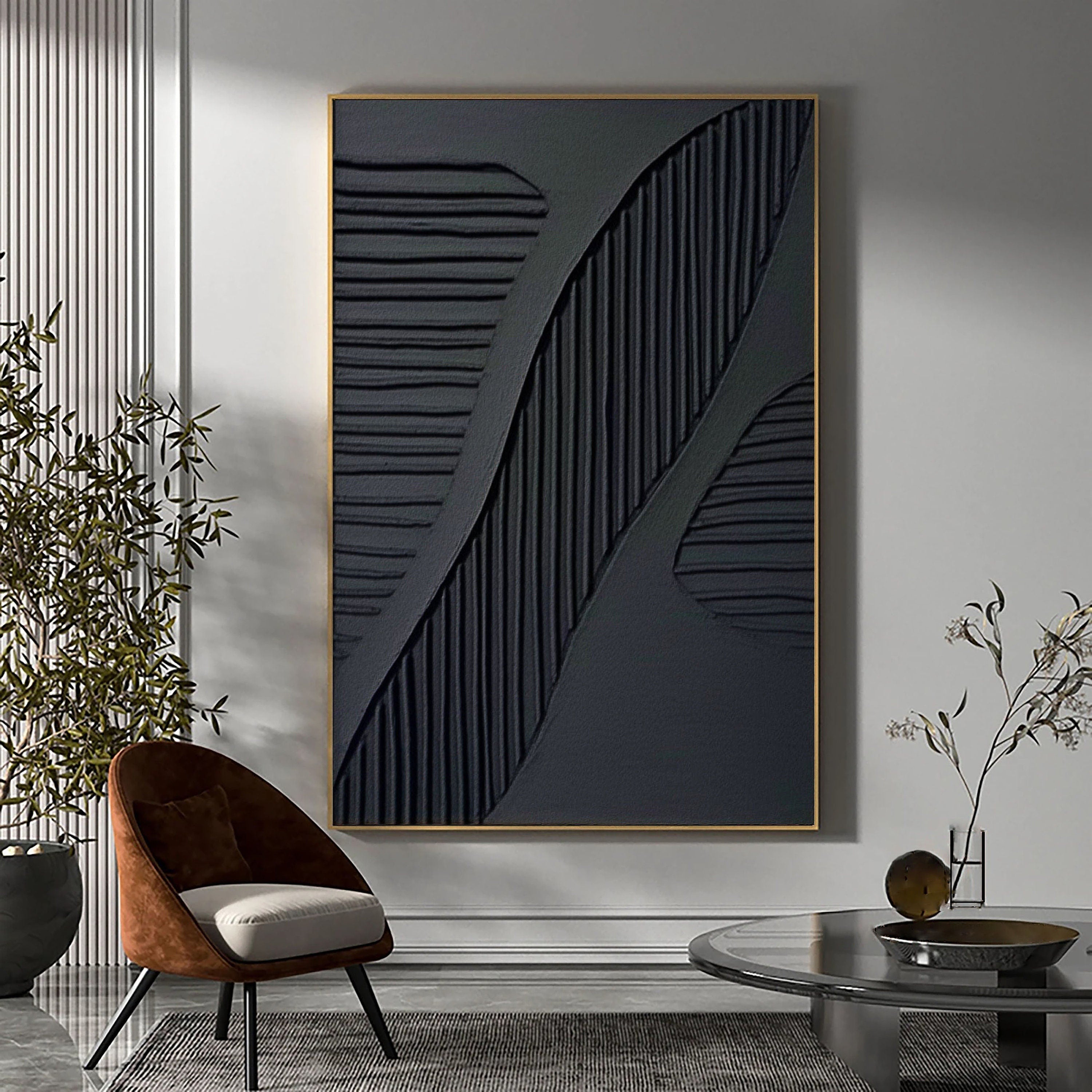 vipgallery Black & White Abstract Painting #CXA 009