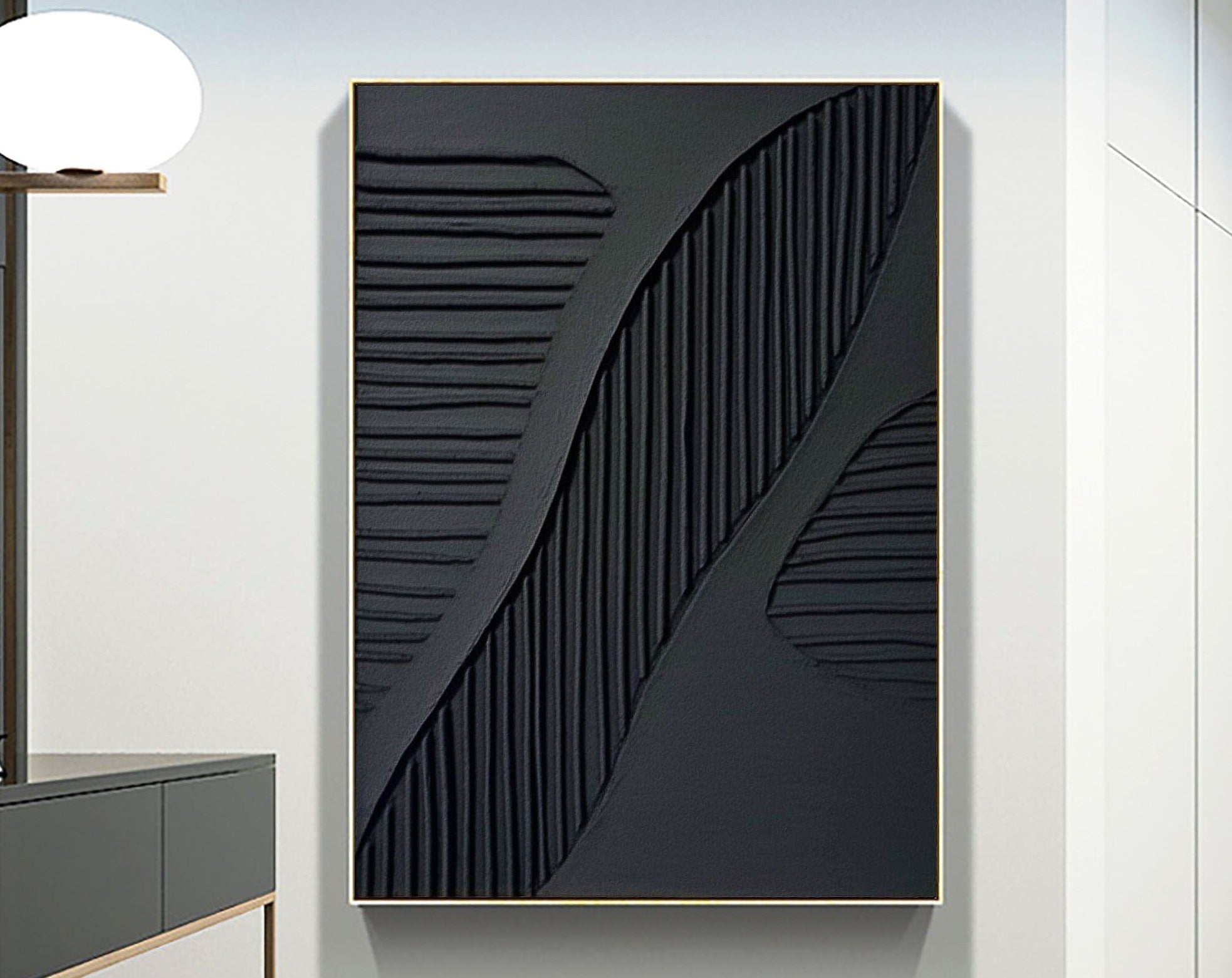 vipgallery Black & White Abstract Painting #CXA 009