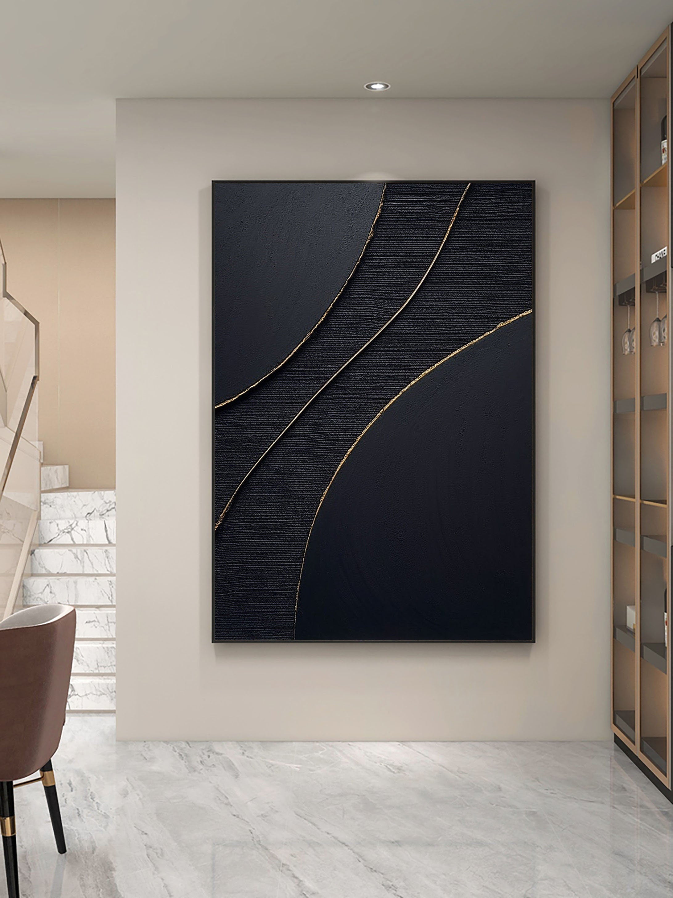 vipgallery Black & White Abstract Painting #CXA 011
