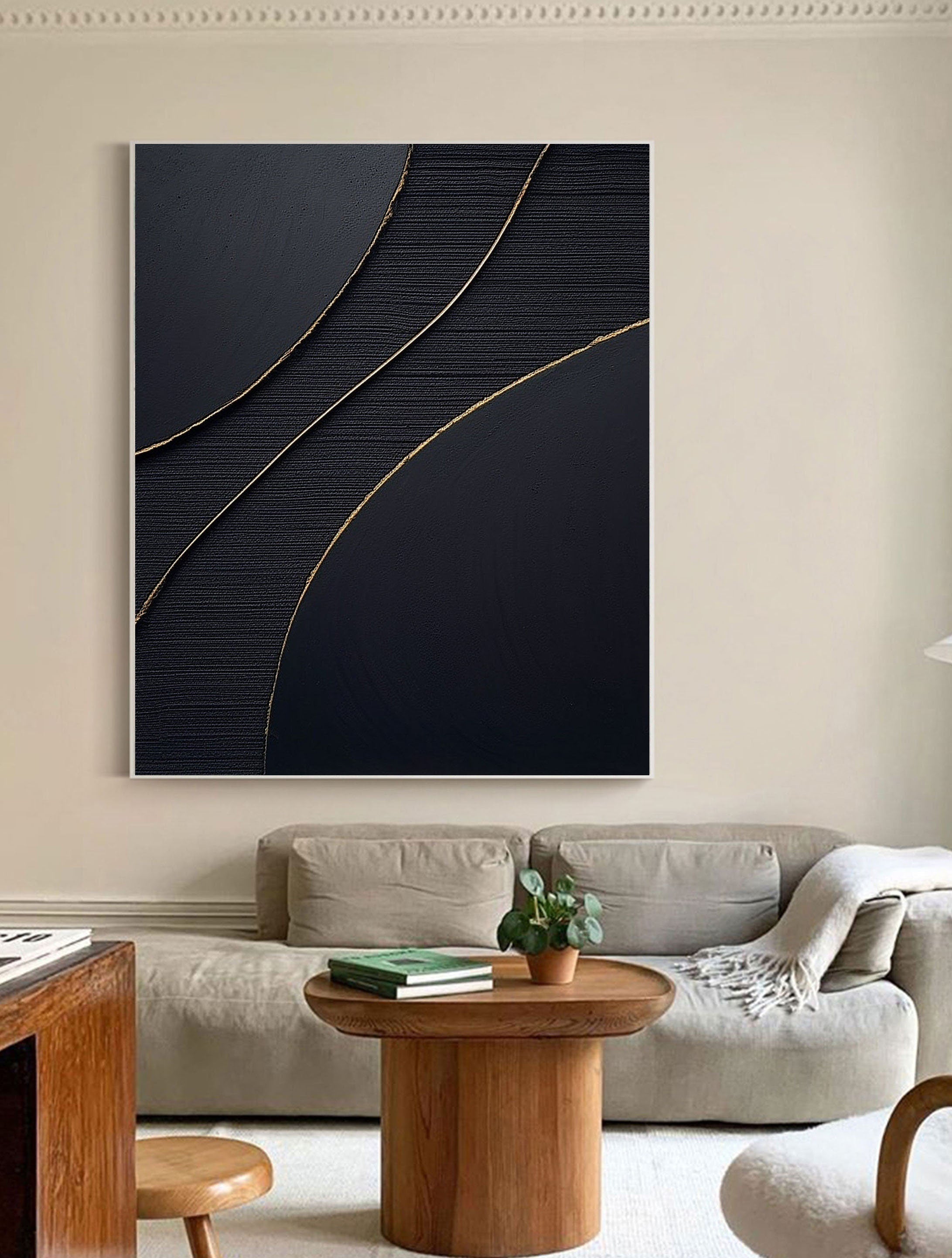 vipgallery Black & White Abstract Painting #CXA 011