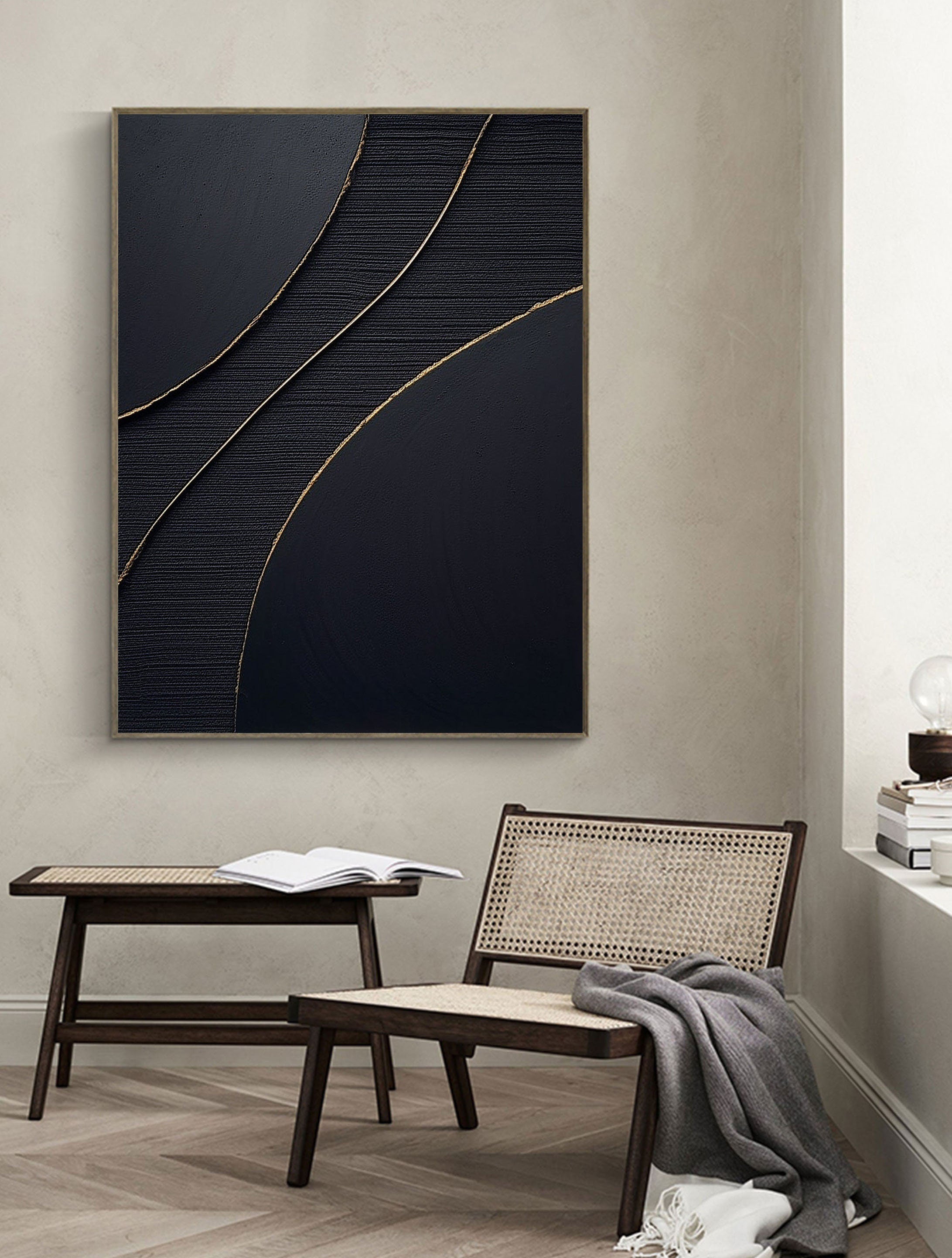 vipgallery Black & White Abstract Painting #CXA 011