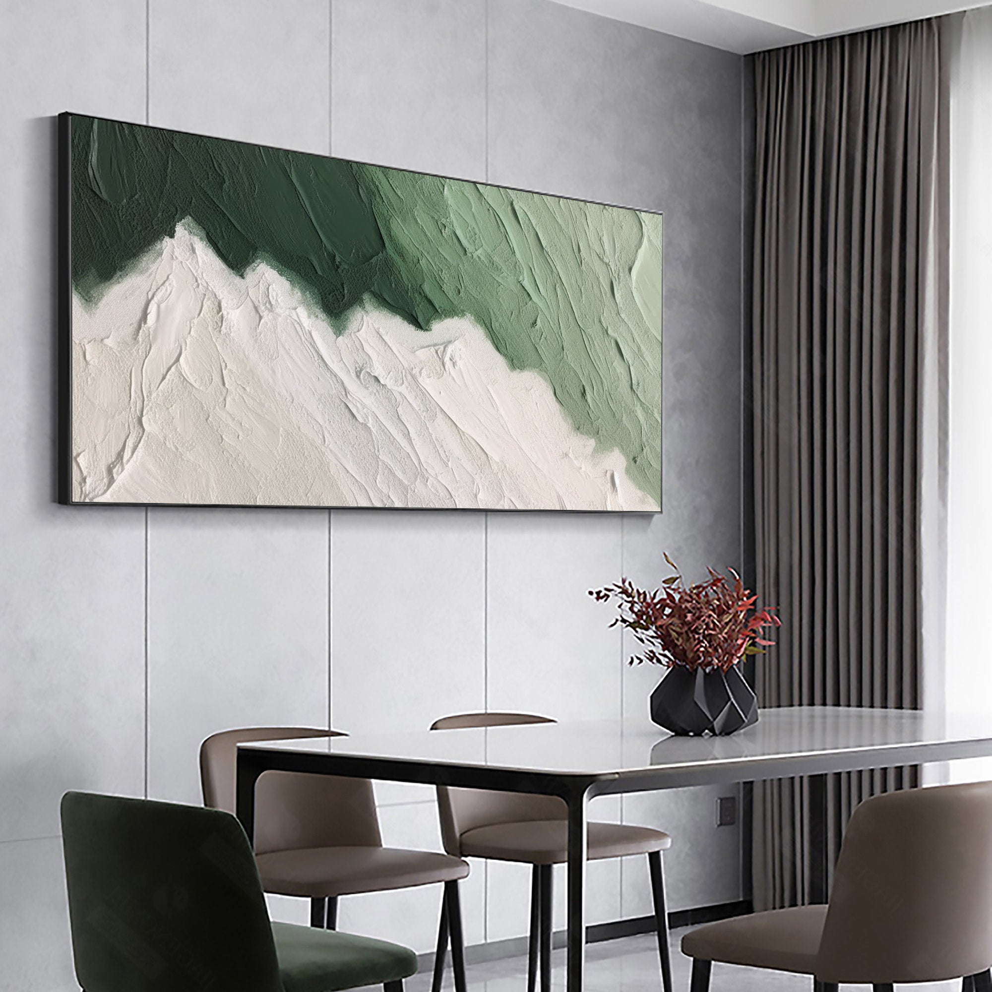 vipgallery Blue & Green Minimalist Abstract Painting #BGM 005