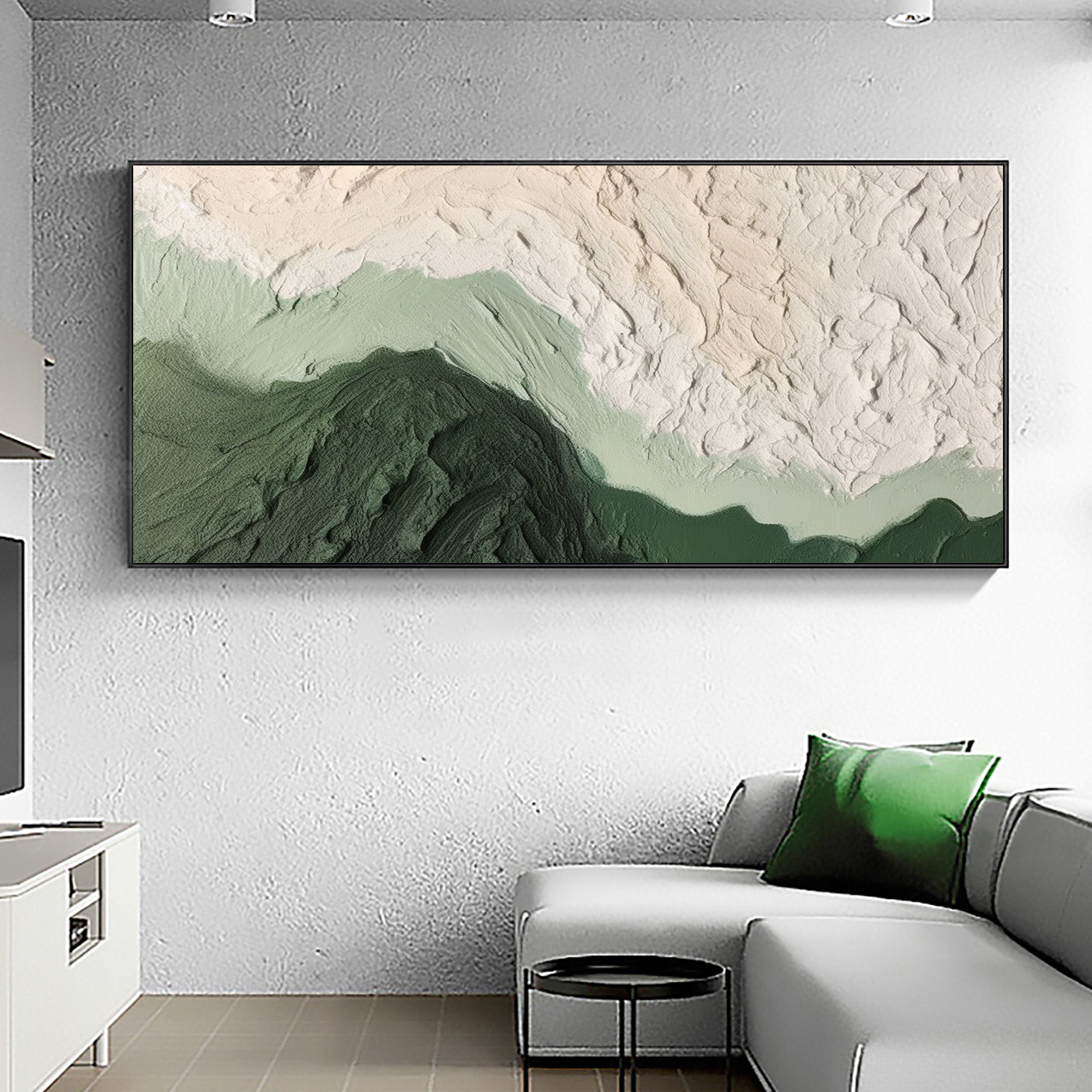 vipgallery Blue & Green Minimalist Abstract Painting #BGM 008