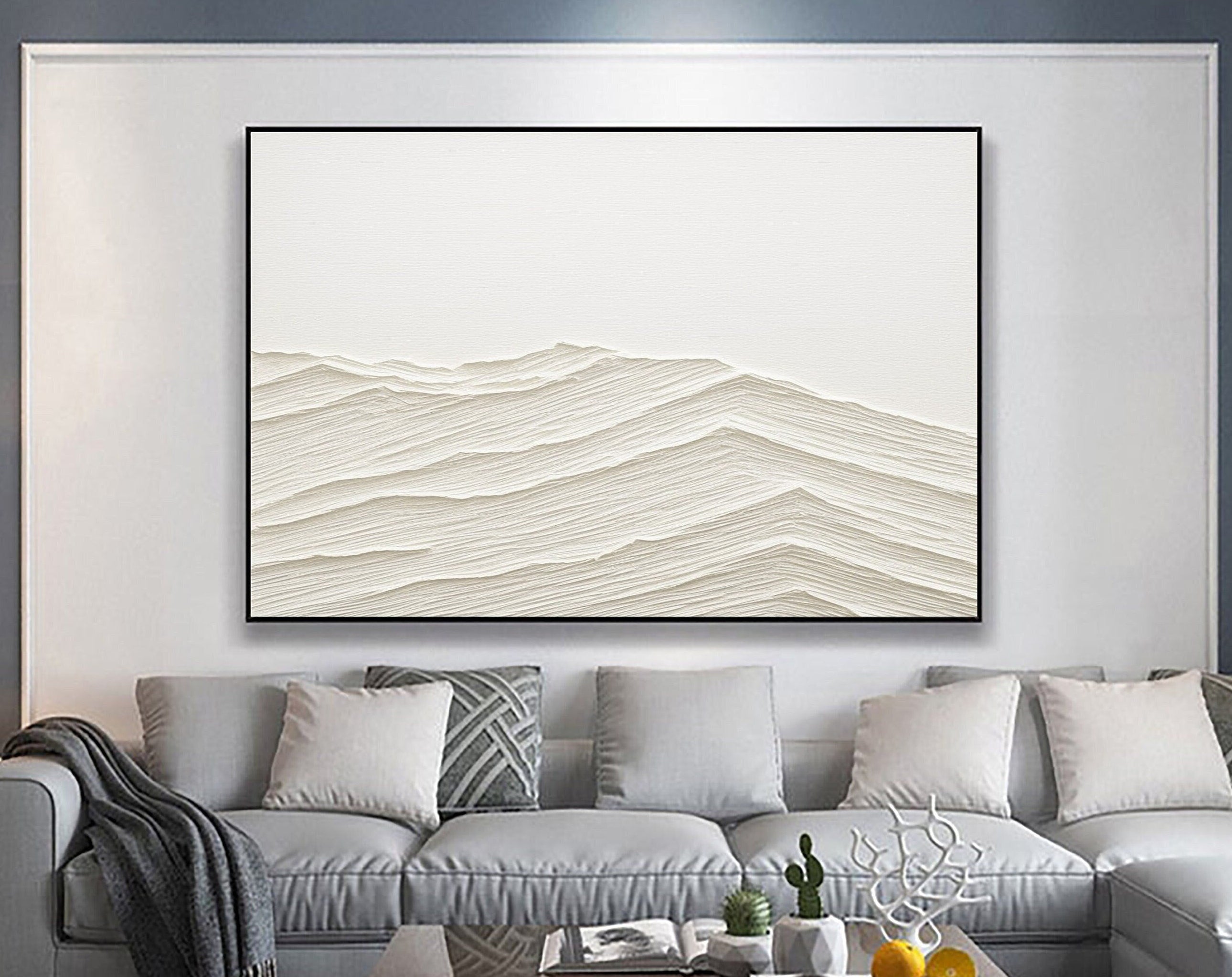 vipgallery White Minimalist Abstract Painting #CXA 012