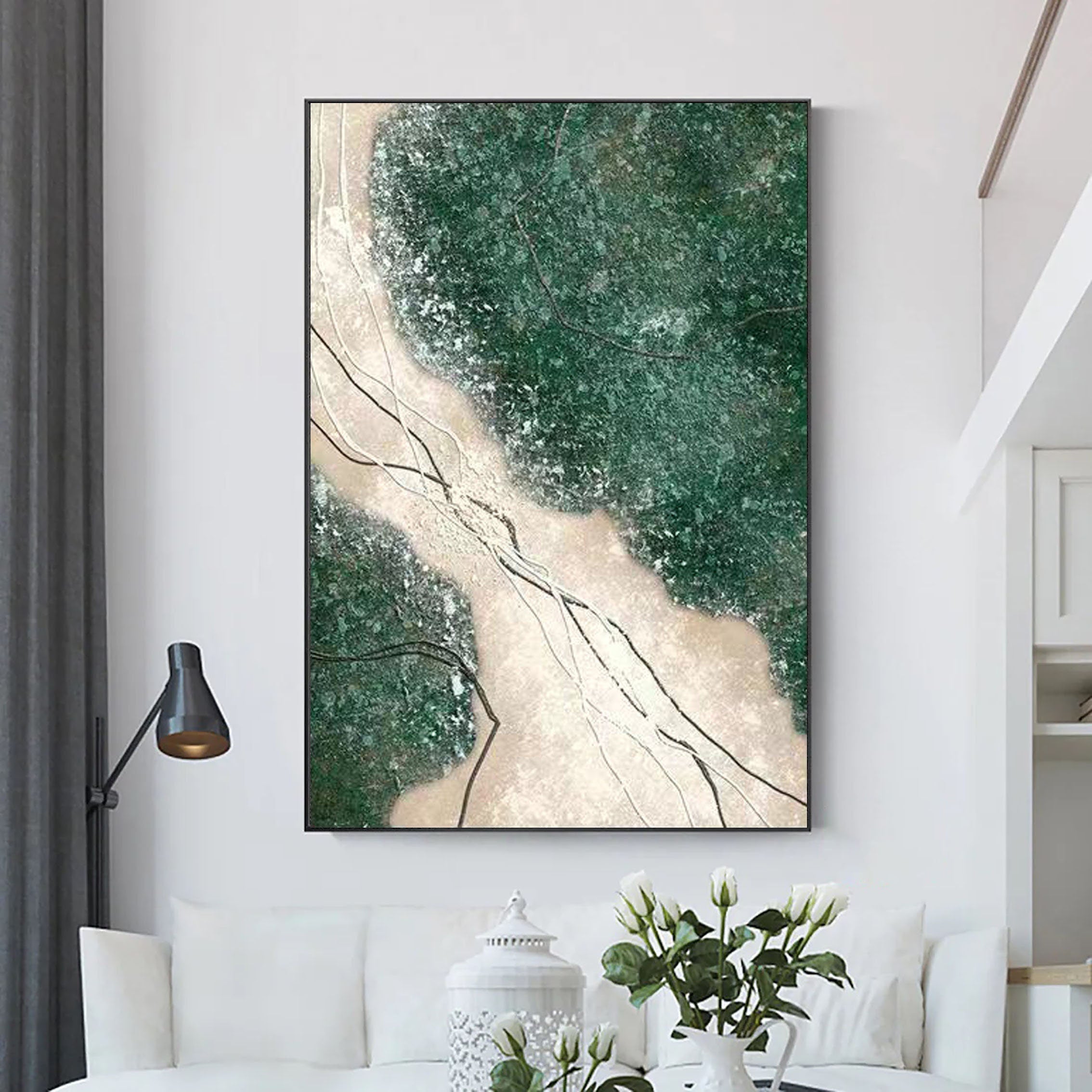 vipgallery Blue & Green Abstract Painting #CXA 007