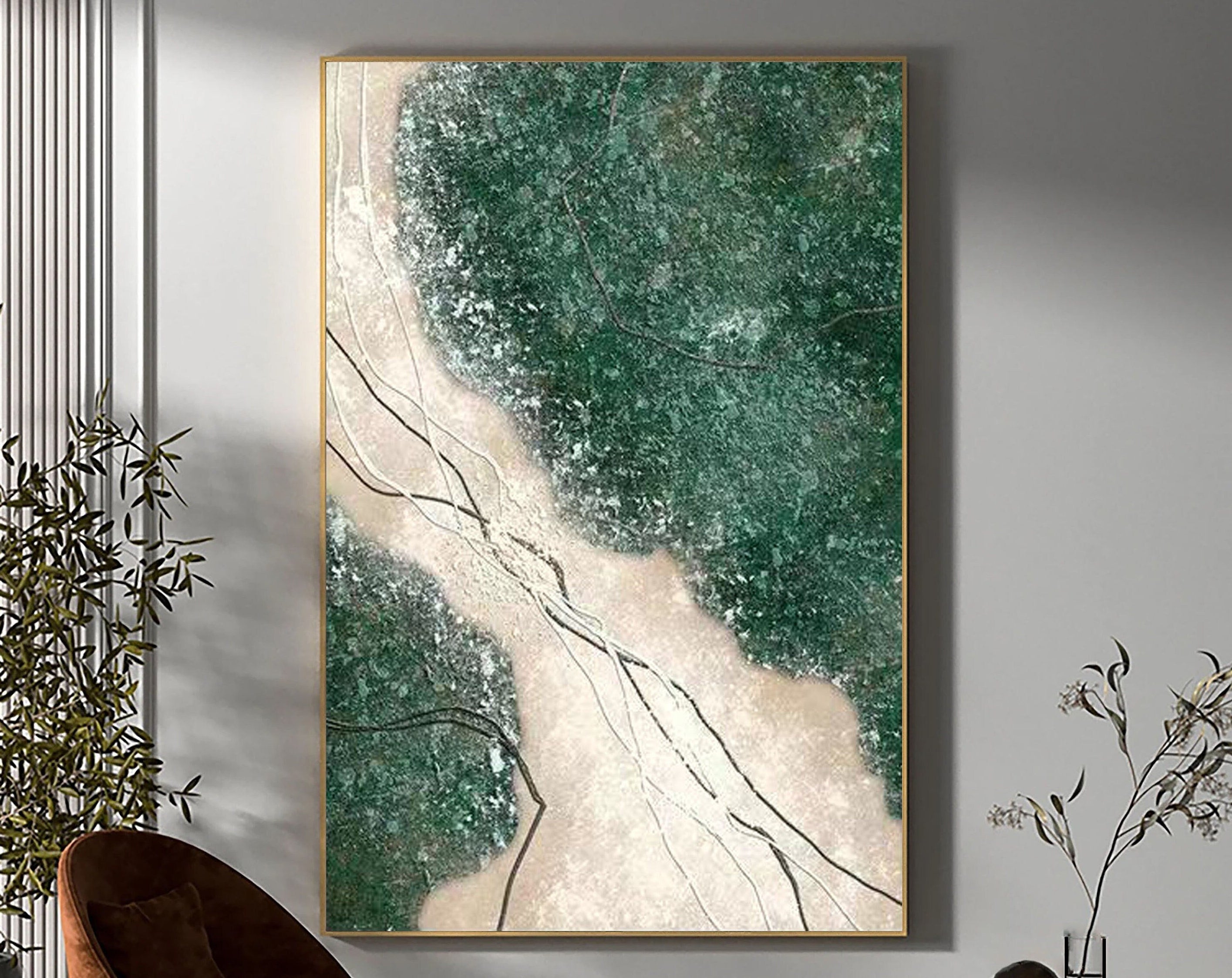 vipgallery Blue & Green Abstract Painting #CXA 007