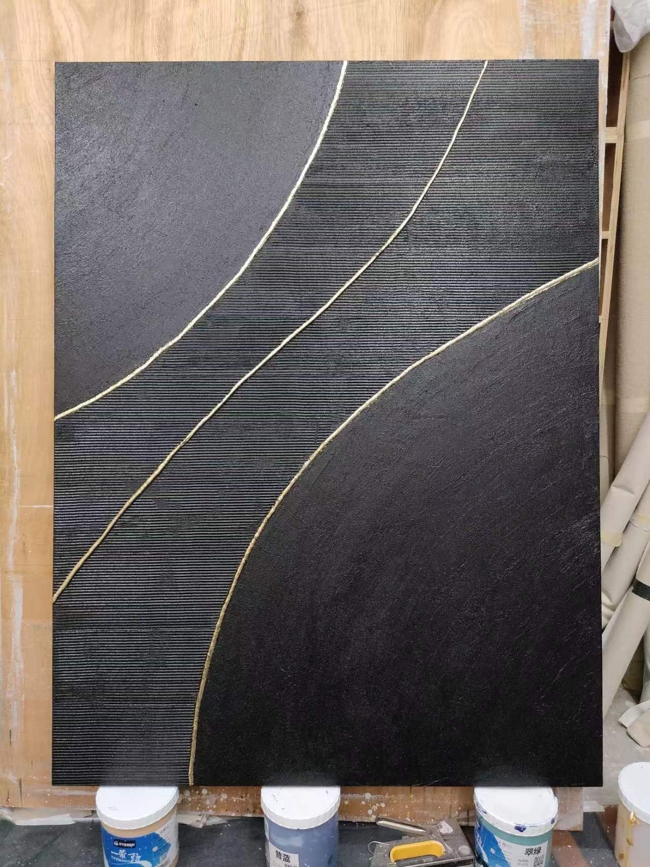 vipgallery Black & White Abstract Painting #CXA 011