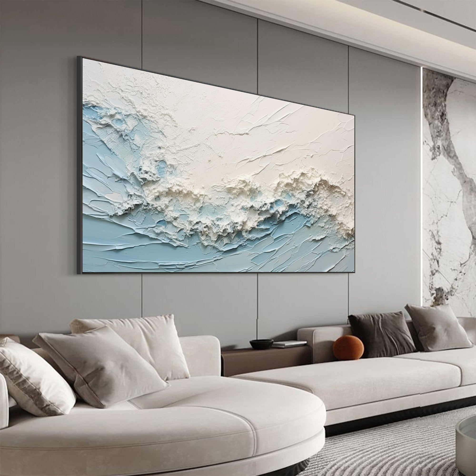 vipgallery Blue & Green Minimalist Abstract Painting #BGM 003