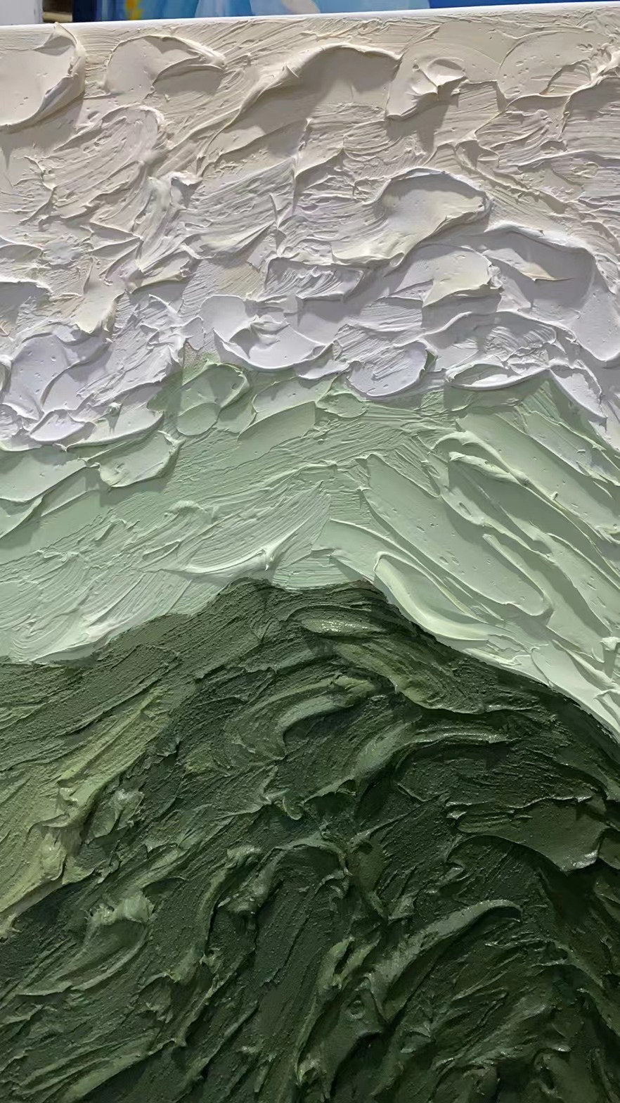 vipgallery Blue & Green Minimalist Abstract Painting #BGM 008