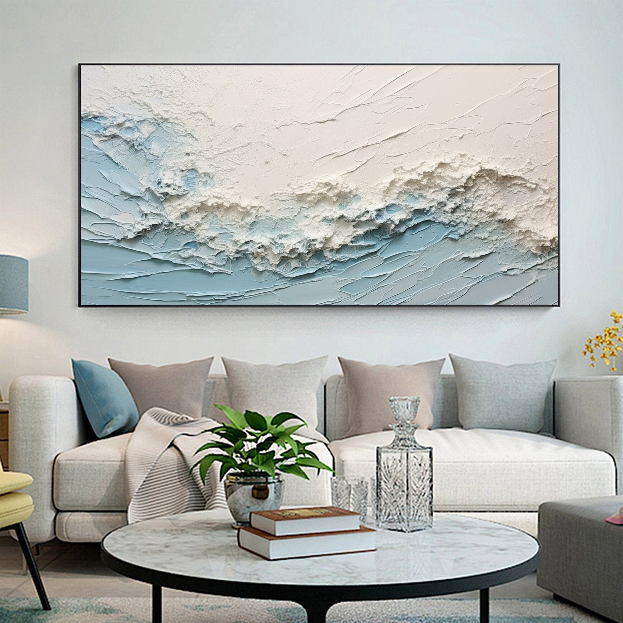 vipgallery Blue & Green Minimalist Abstract Painting #BGM 003