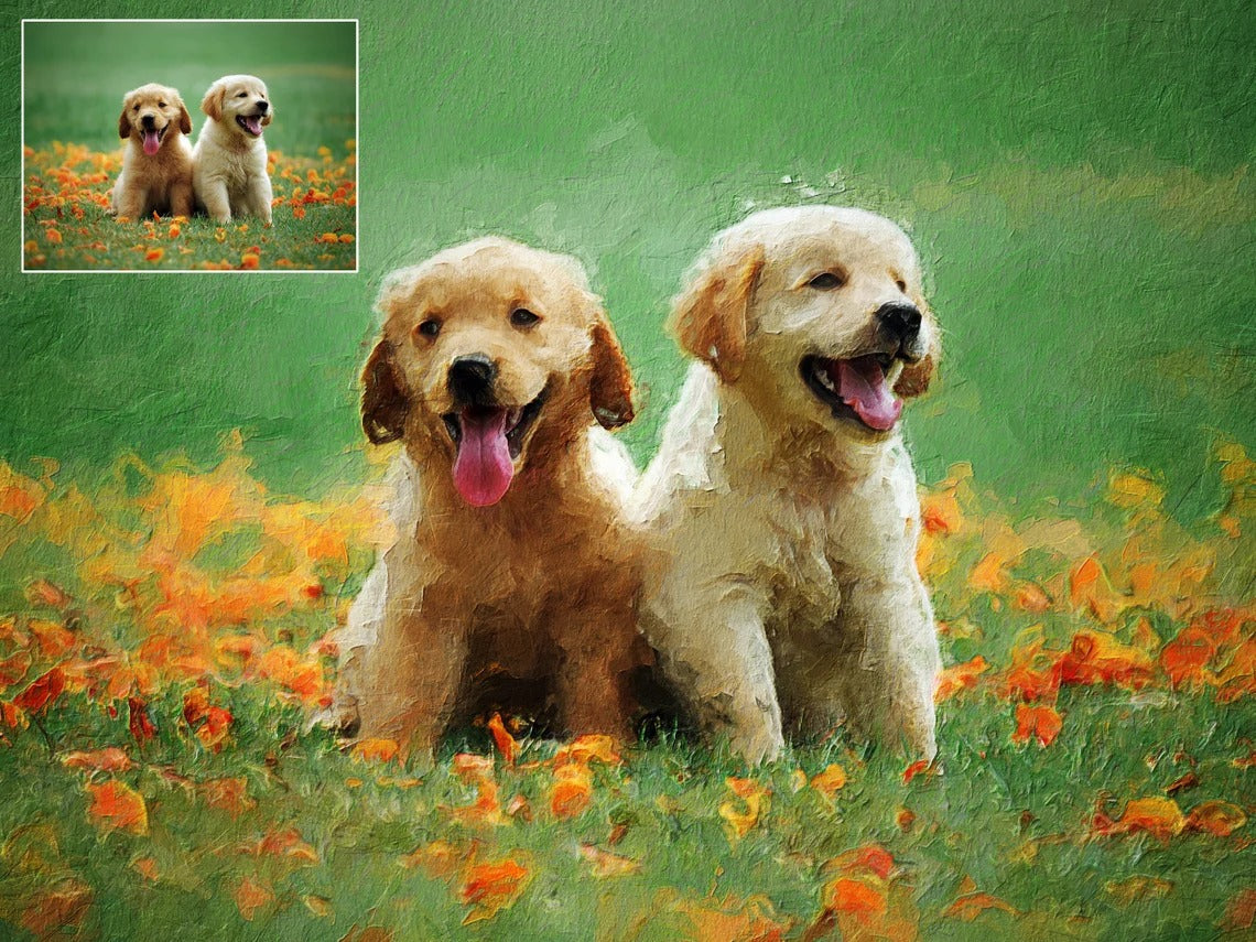 vipgallery Custom Oil Painting Portraits from Your Photos - Family & Pets#11