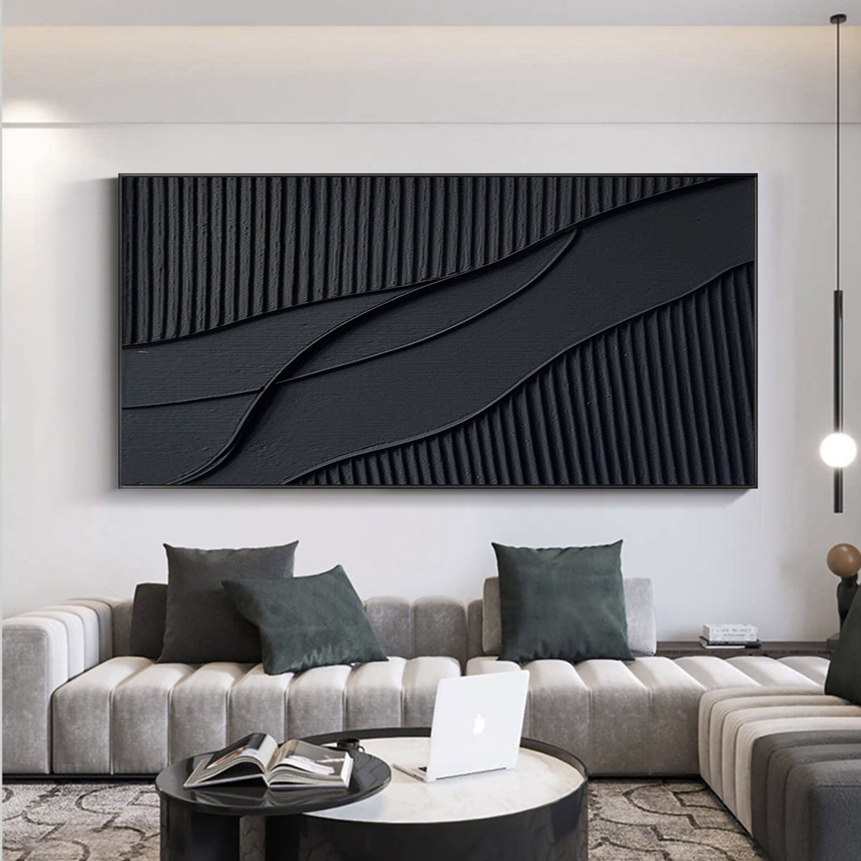 vipgallery Black & White Abstract Painting #CXA 023