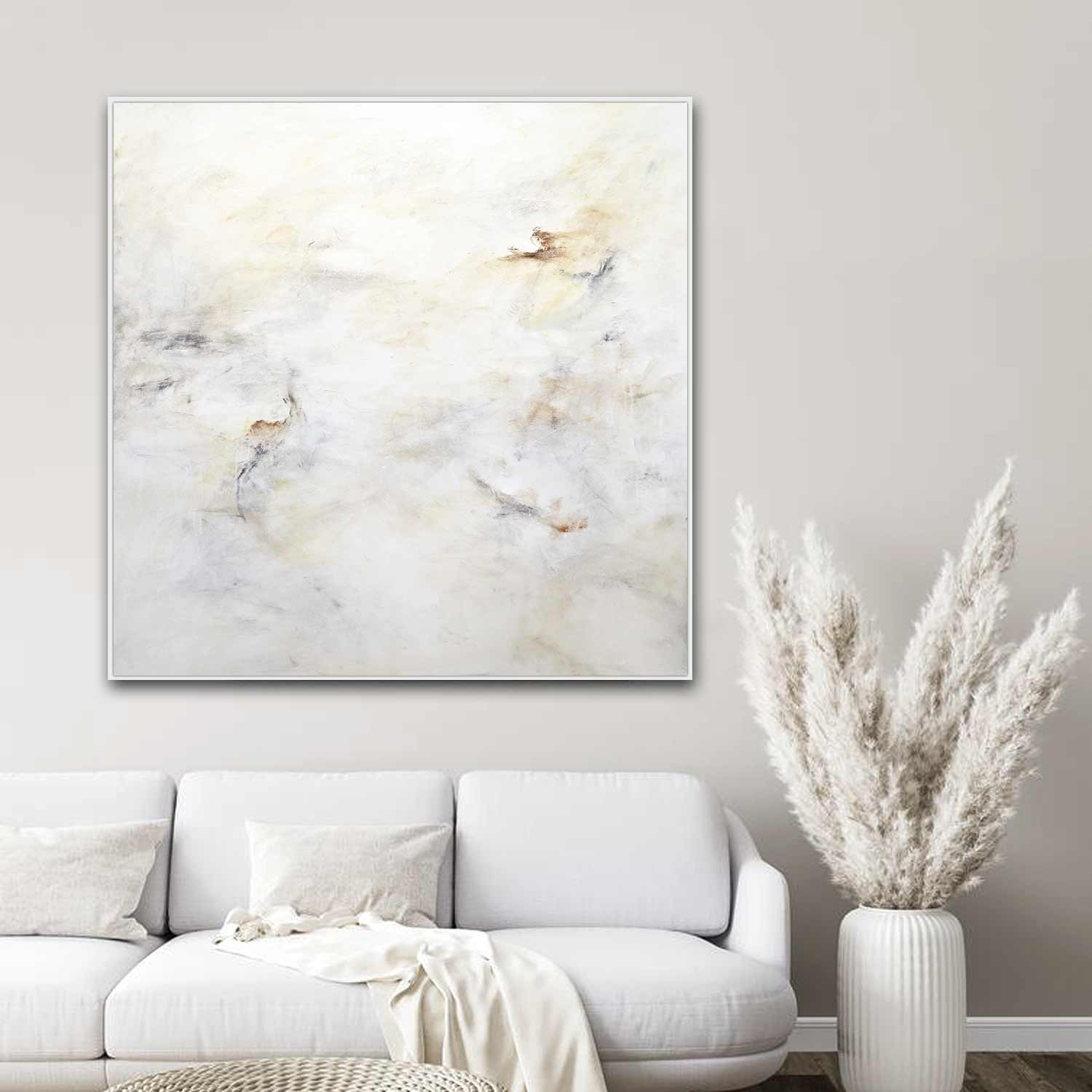vipgallery Uncluttered Minimal Neutrals Abstract Painting Beige "Come Around"