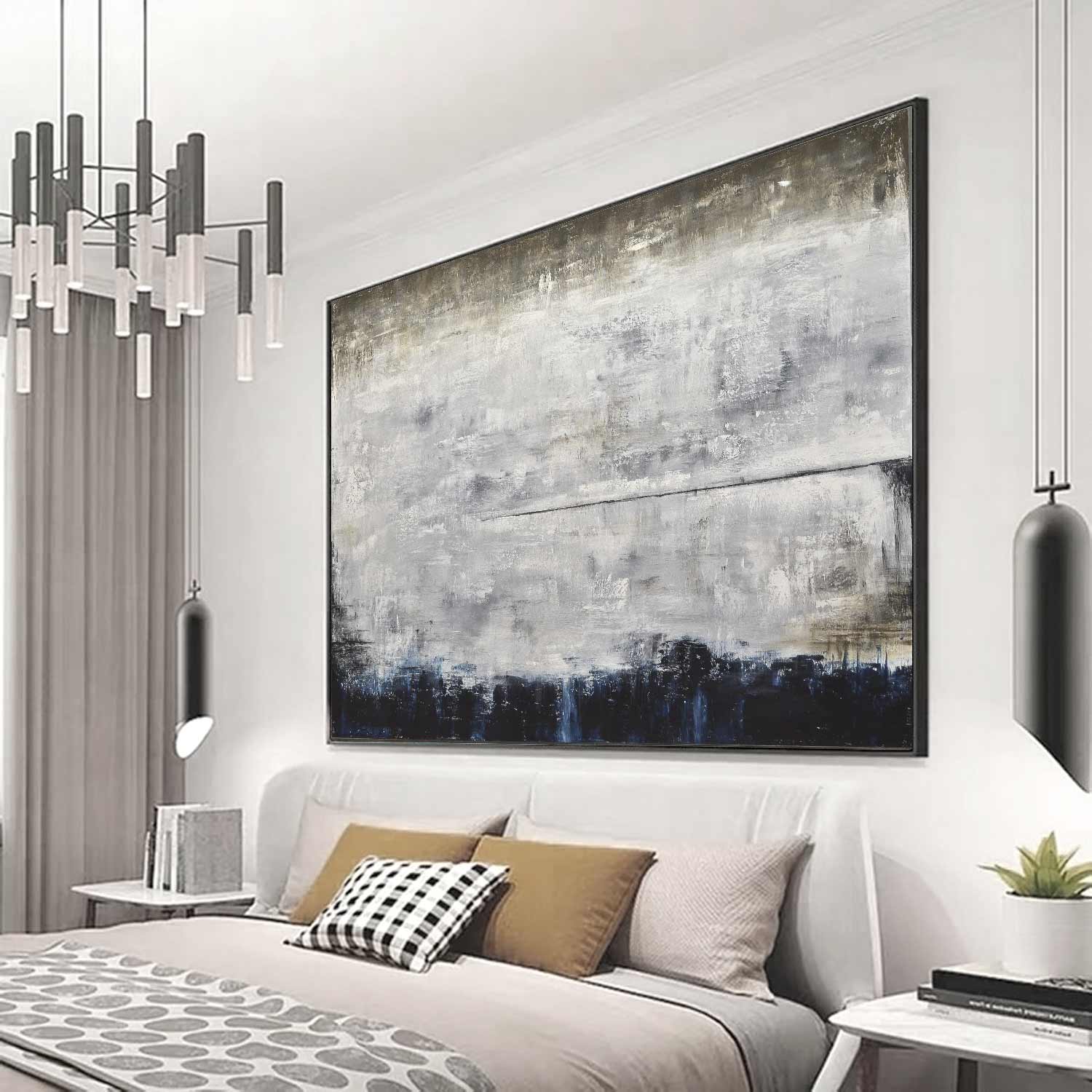 vipgallery Blue Brown Trend Painting Raw Abstract Art "Silent Strength"