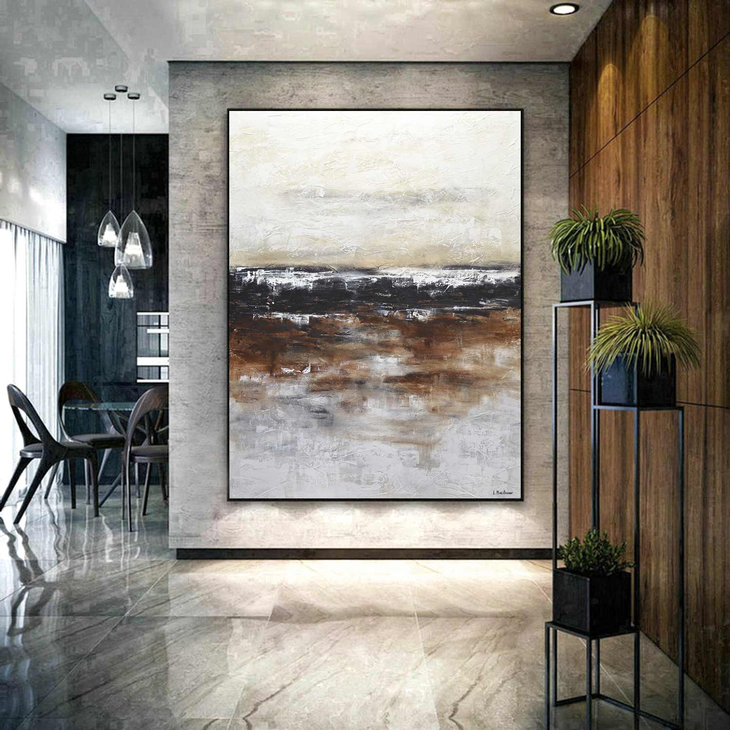 vipgallery Textured Vertical Painting Handmade "Inner Calm"
