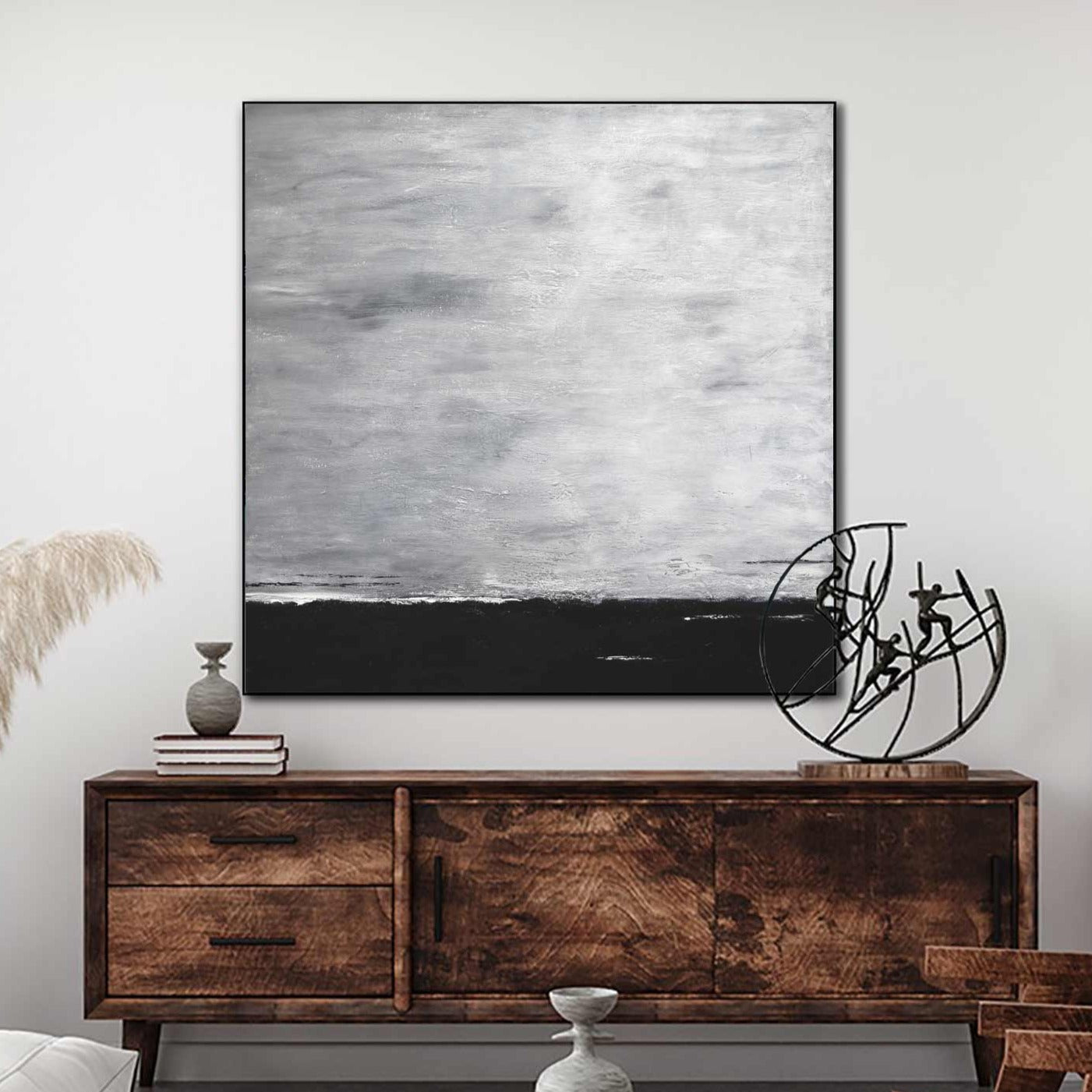 Monochromatic Landscape On Canvas "The Rising"