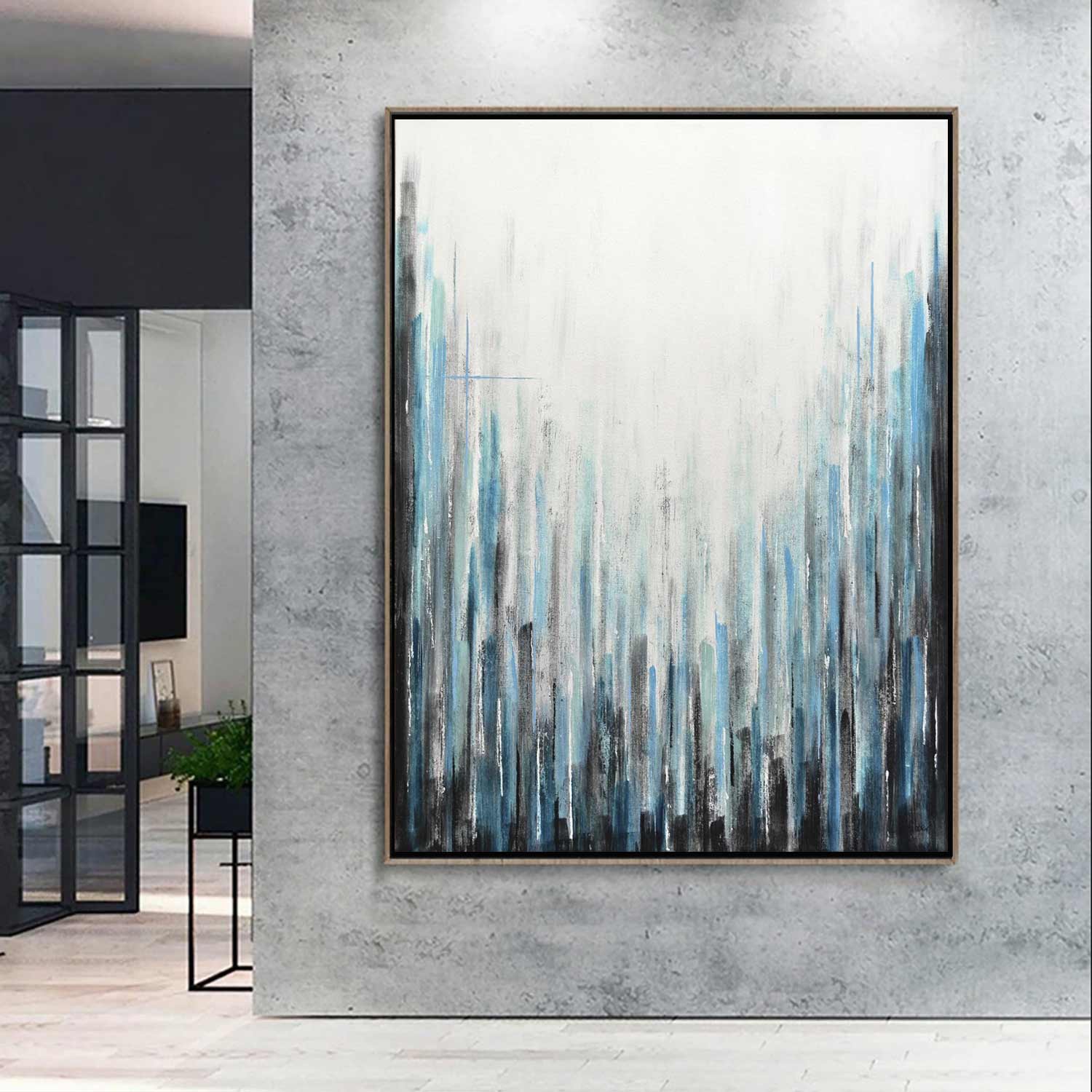 vipgallery Modern Geometric Stripes Painting "Into the Mist"