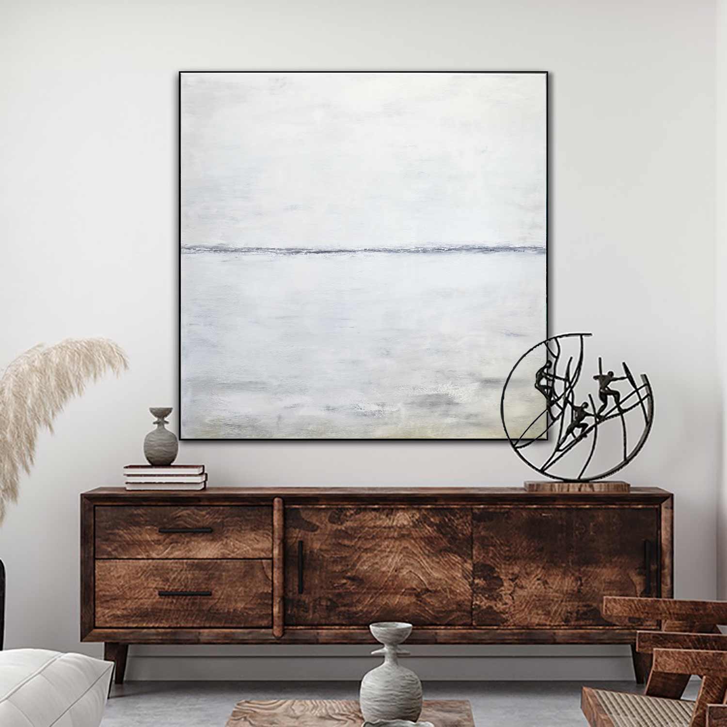 vipgallery Easy Minimalist White Painting Landscape Art "Indecision"