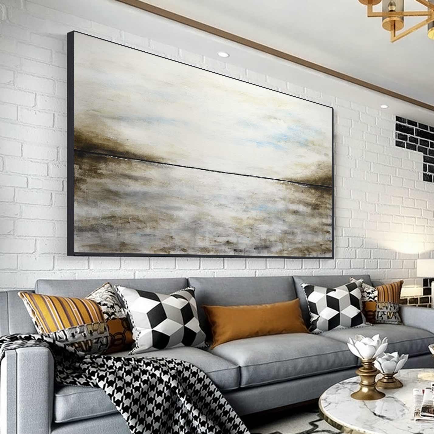 vipgallery Landscape Painting Panoramic Art Horizontal Line "The Waves"