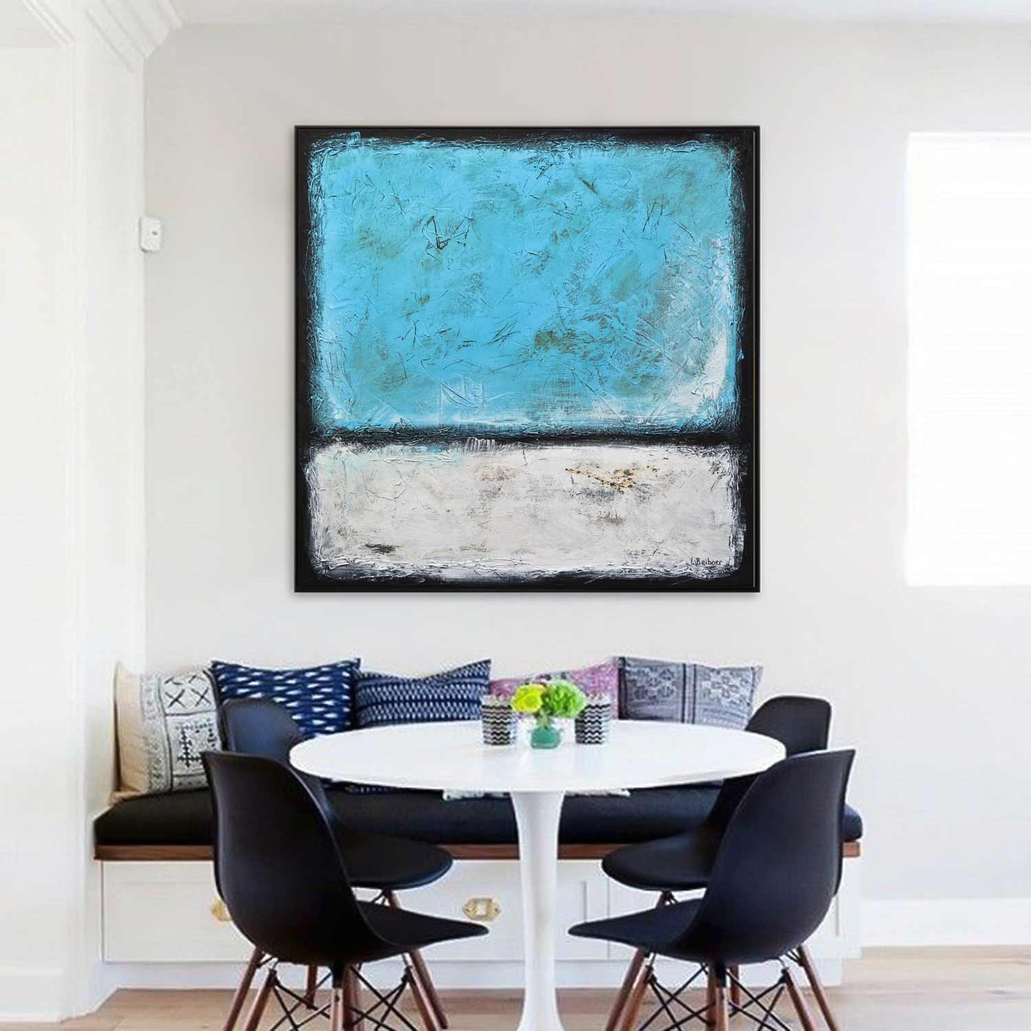 vipgallery White Blue Rothko Style Abstract "Decode"