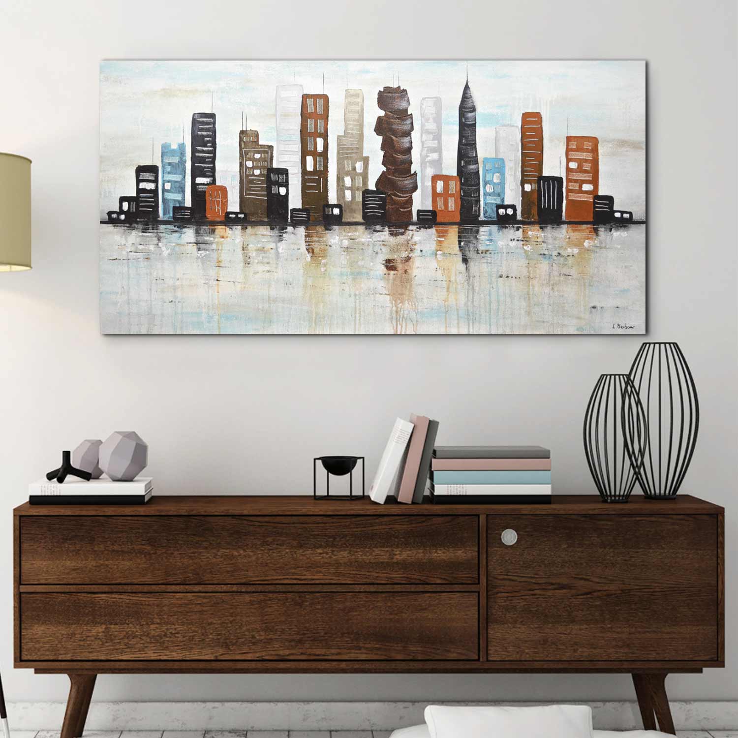 vipgallery Skyline Painting Abstract City Buildings "City of Dreams"