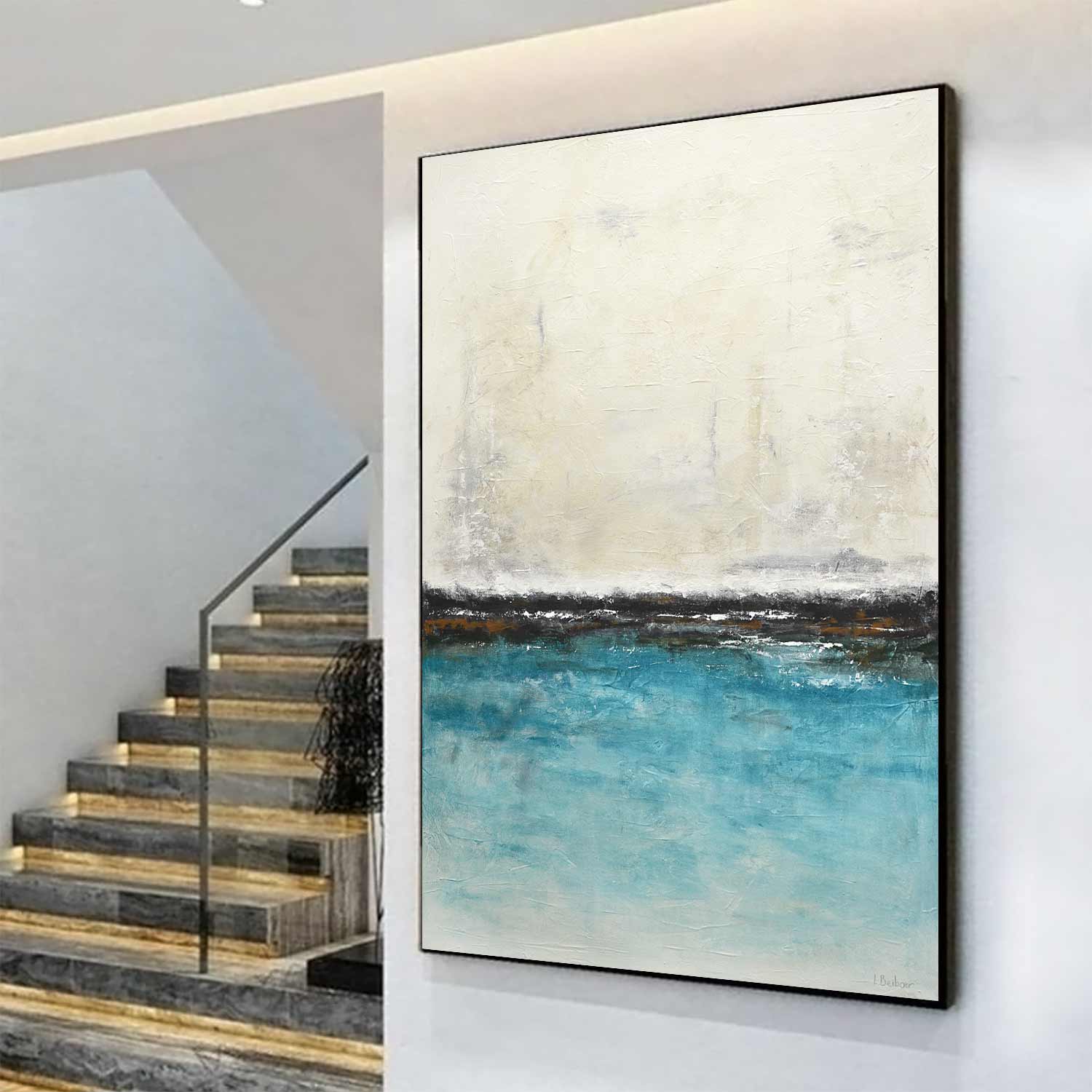 vipgallery Ocean Blue Beach House Abstract Painting "Escape"