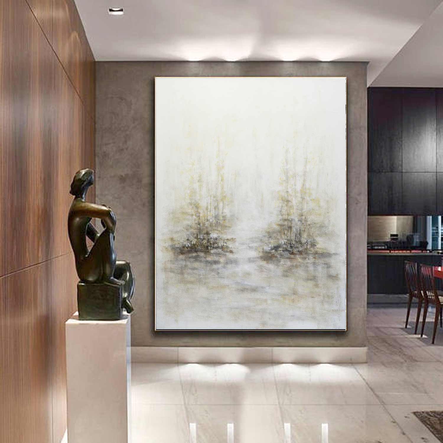 vipgallery Vertical Light Large Trees Painting "4 Seasons"