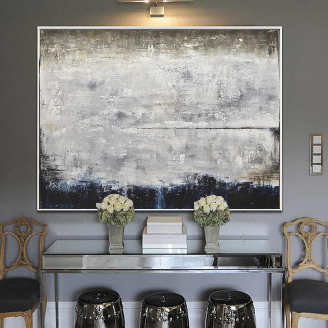 vipgallery Blue Brown Trend Painting Raw Abstract Art "Silent Strength"