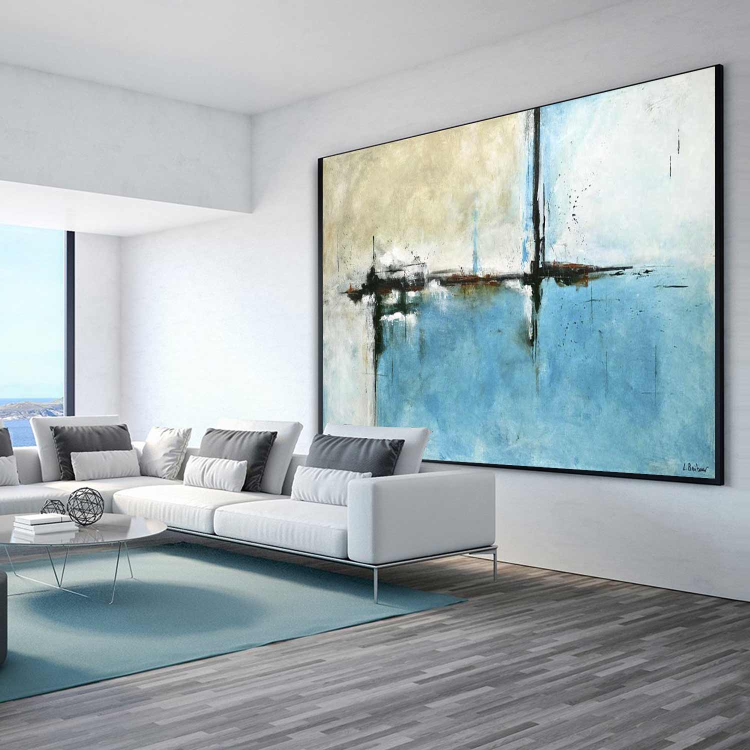 vipgallery Original Abstract Turquoise Sand Painting " Daydreamer"