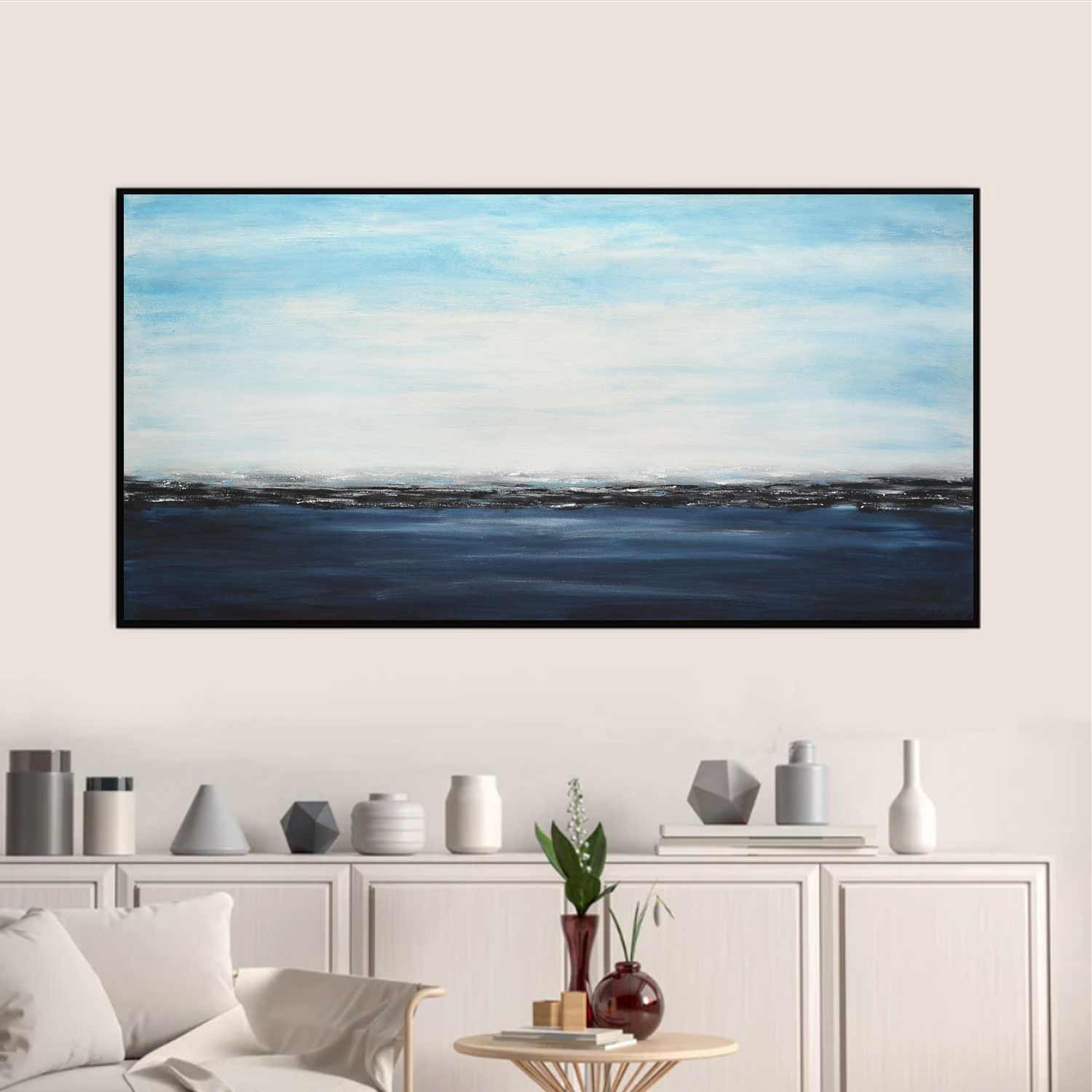 Deep Blue Ocean Seascape Painting Design Horizon "Deep Blue"