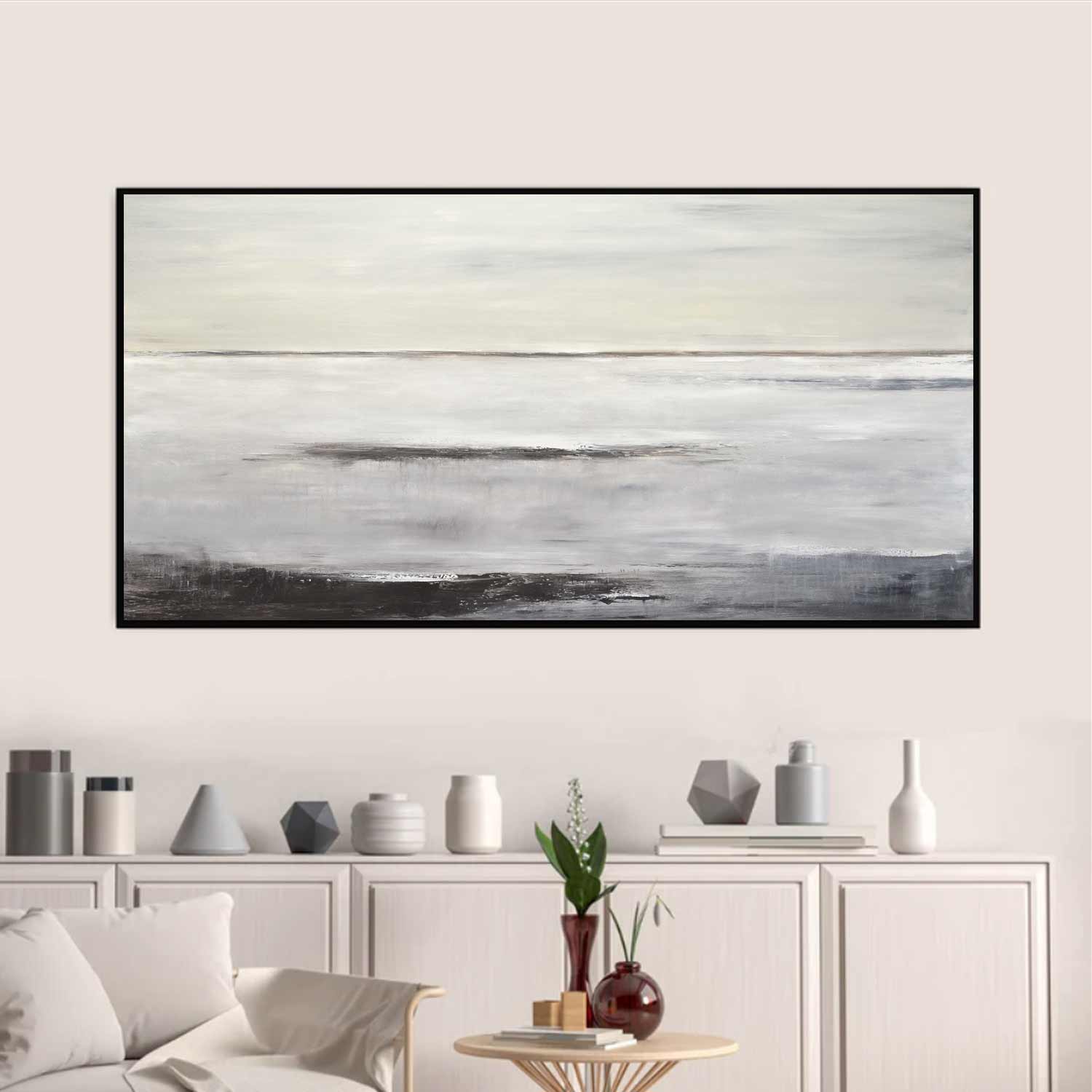 vipgallery Large Abstract Painting Subdued Wall Art "Calm the Senses"