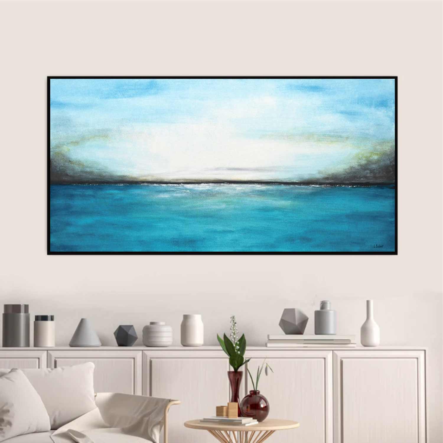 vipgallery Panoramic Blue Large Framed Art "Into the Blue"