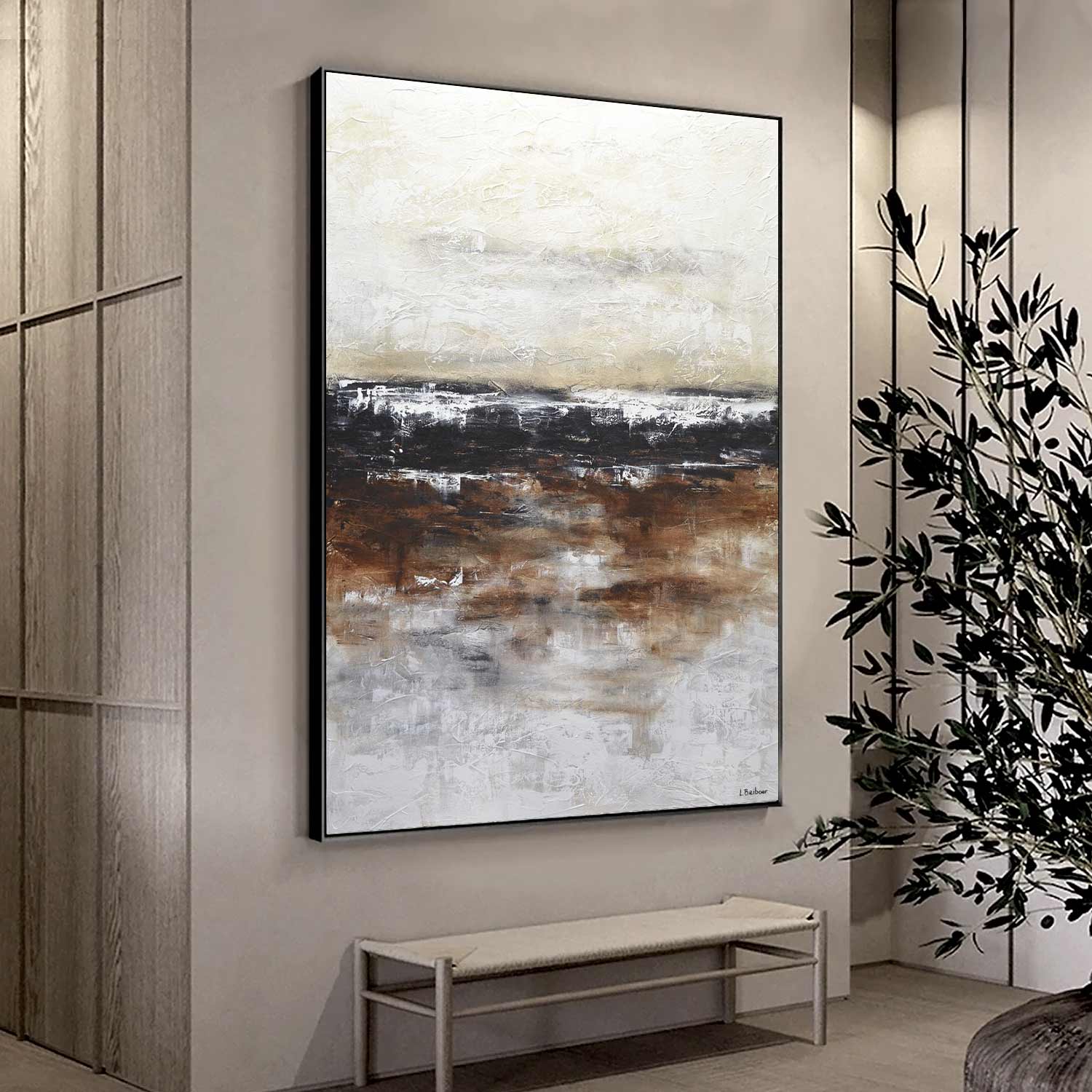 Textured Vertical Painting Handmade "Inner Calm"