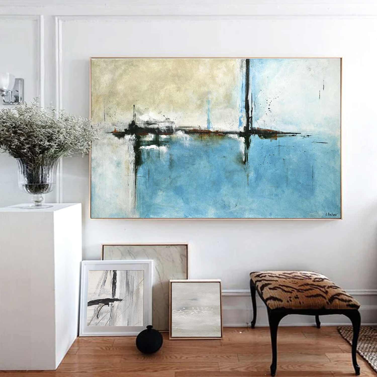 vipgallery Original Abstract Turquoise Sand Painting " Daydreamer"