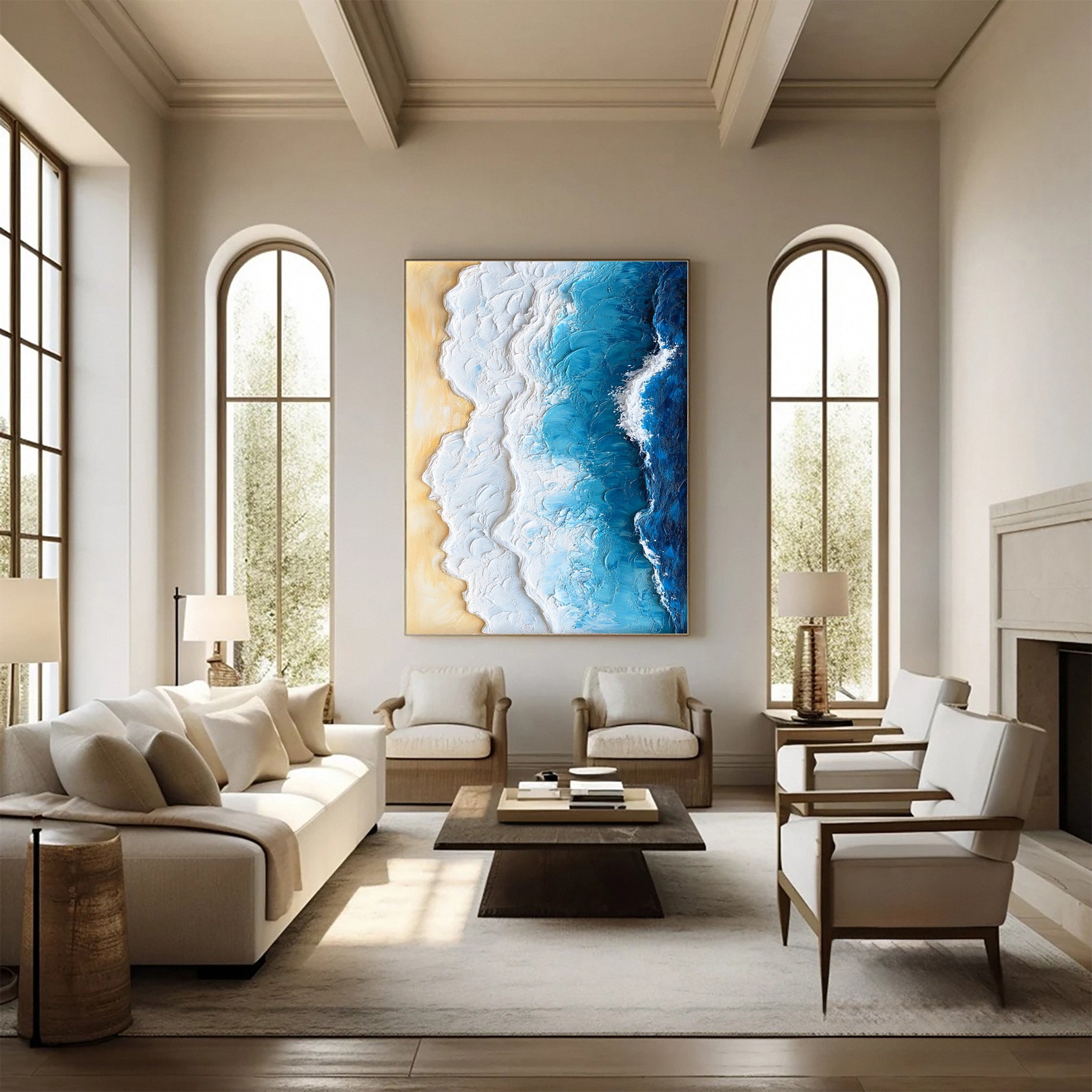vipgallery Ocean Edge: Textured Coastal Painting