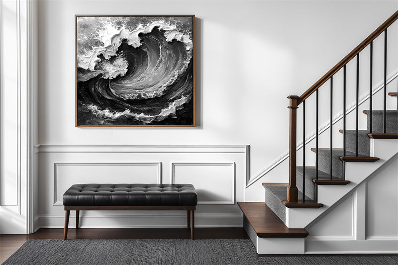 Monochrome Wave: Dynamic Flow-wp240468