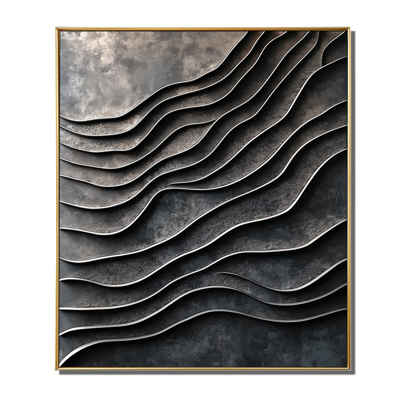 3D Metallic Wave Wall Art-240968