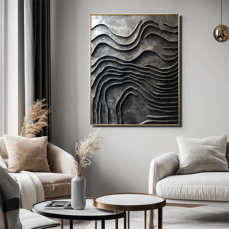 Layered Metallic Wave Artwork-240978