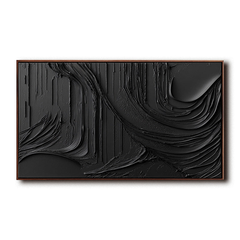 Abstract All-Black Textured Art-241458